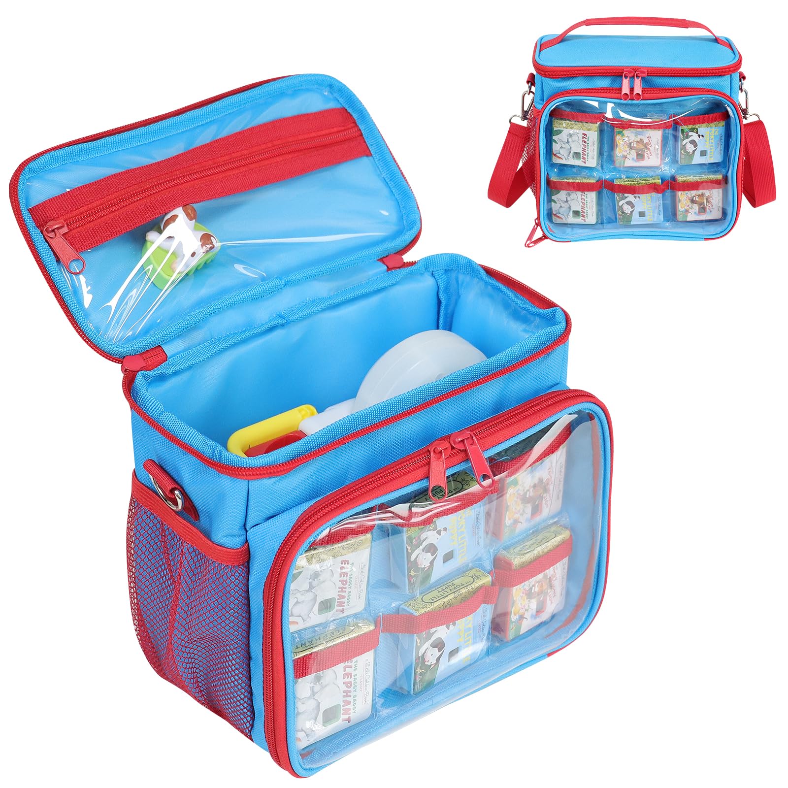 Custodia per Little Tikes Story Dream Machine Starter Set per libri, giocattoli, valigetta da viaggio per molti, set di principianti, giocattolo per bambini, Blu e rosso, 23 cm x 12 cm x 20 cm