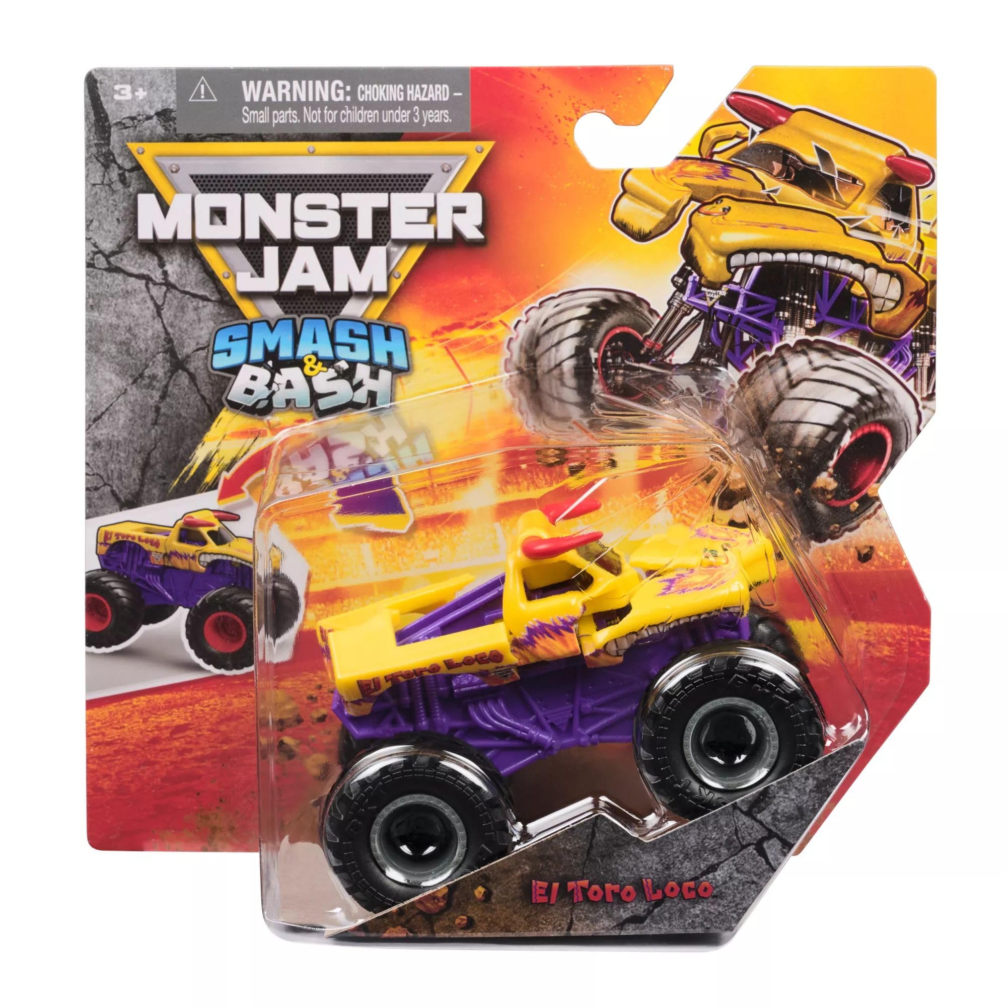 Monster Jam Smash & Bash 1:64 Scale Monster Truck Series 3 El Toro Loco (Yellow)
