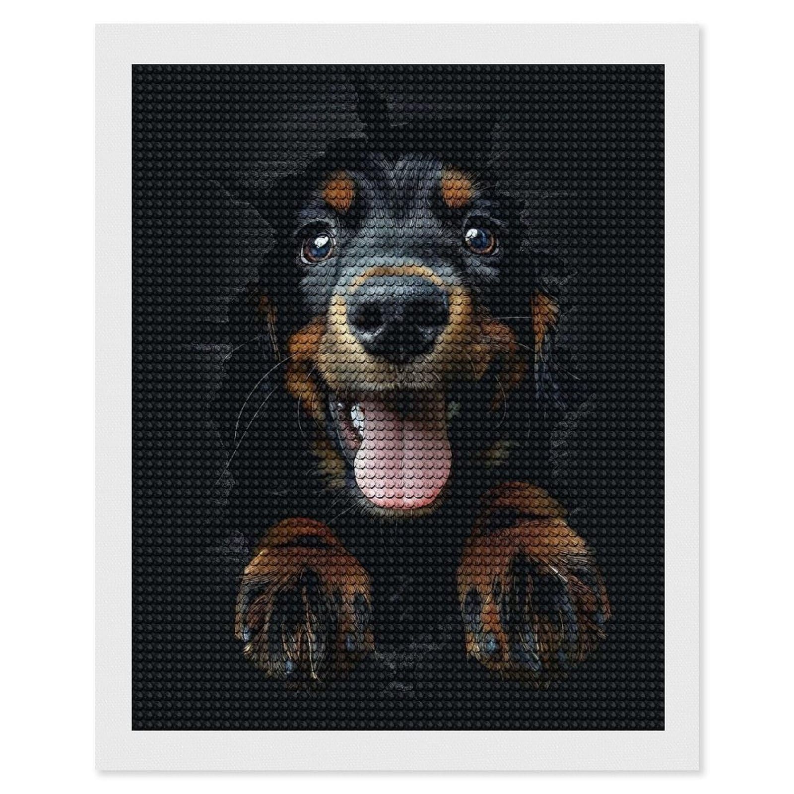 Junmoney Gordon Setter DIY Diamond Art Canvas Kit 16"x20", Adhesive Canvas, Easy to Enjoy, Farmhouse Decor, Festive Craft Gift