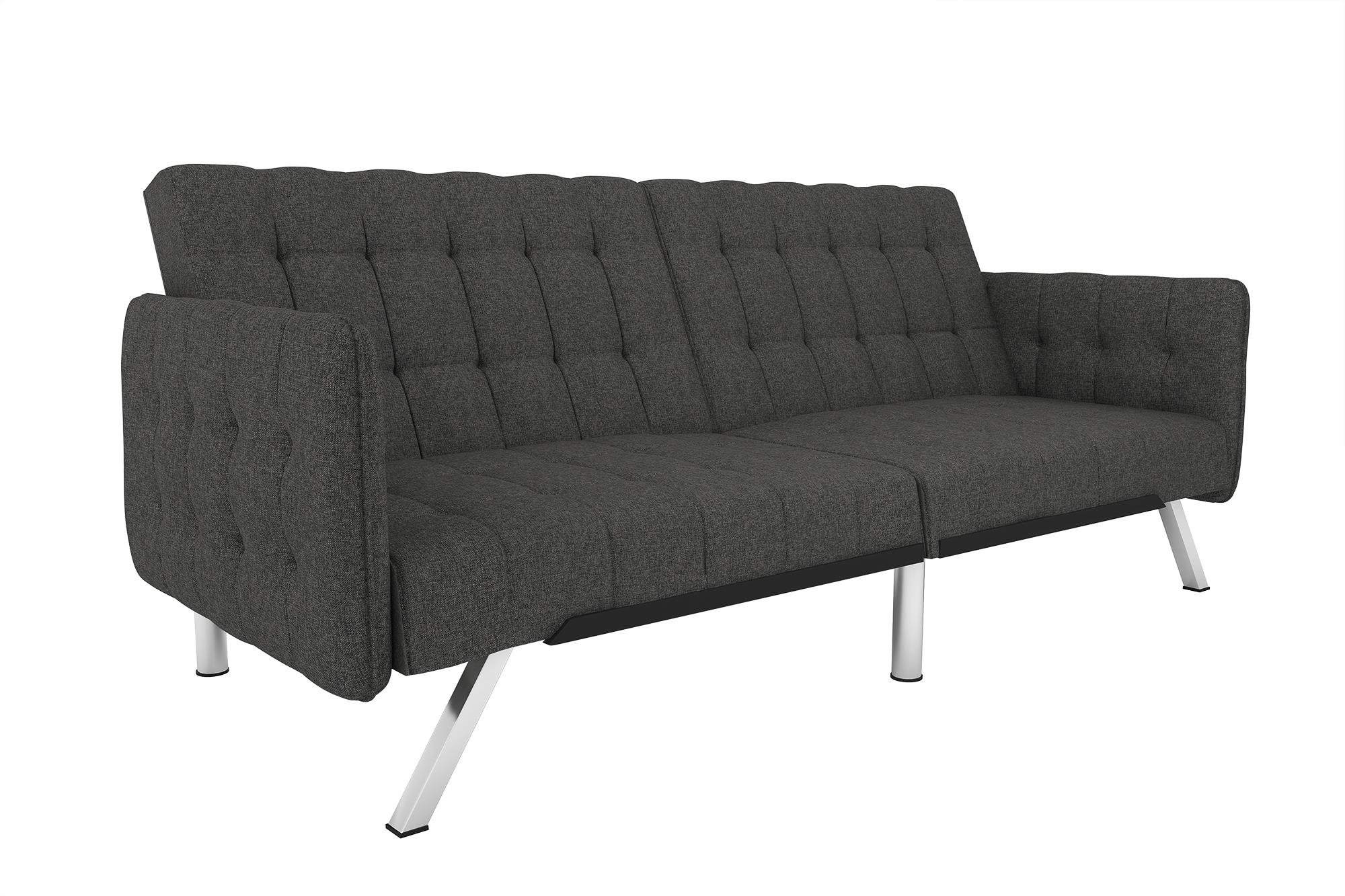 DHP Emily Convertible Futon and Sofa Sleeper in Grey Linen