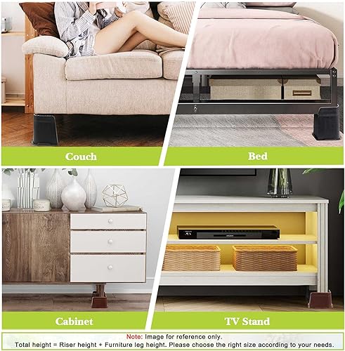 Miniatura 6 de Elevadores de cama de 2 pulgadas, 3 pulgadas, 4 pulgadas, 6 pulgadas, 8 pulgadas, resistente, elevador de muebles de gran tamaño para sofá, mesa,