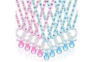 Baby Shower Favors Set of 36- Gender Reveal Pacifier Necklace