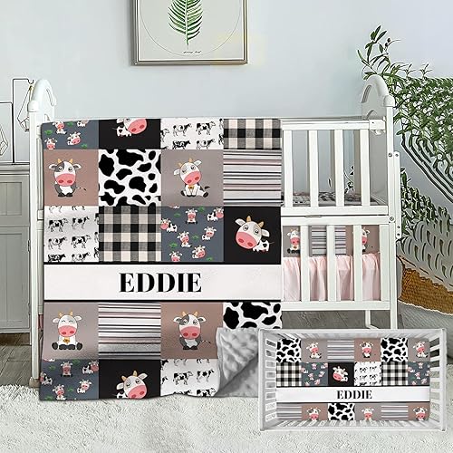 Juego de ropa de cama personalizado para cuna de bebé, niños y niñas, juegos de ropa de cama personalizados con nombre, juegos de ropa de cama de