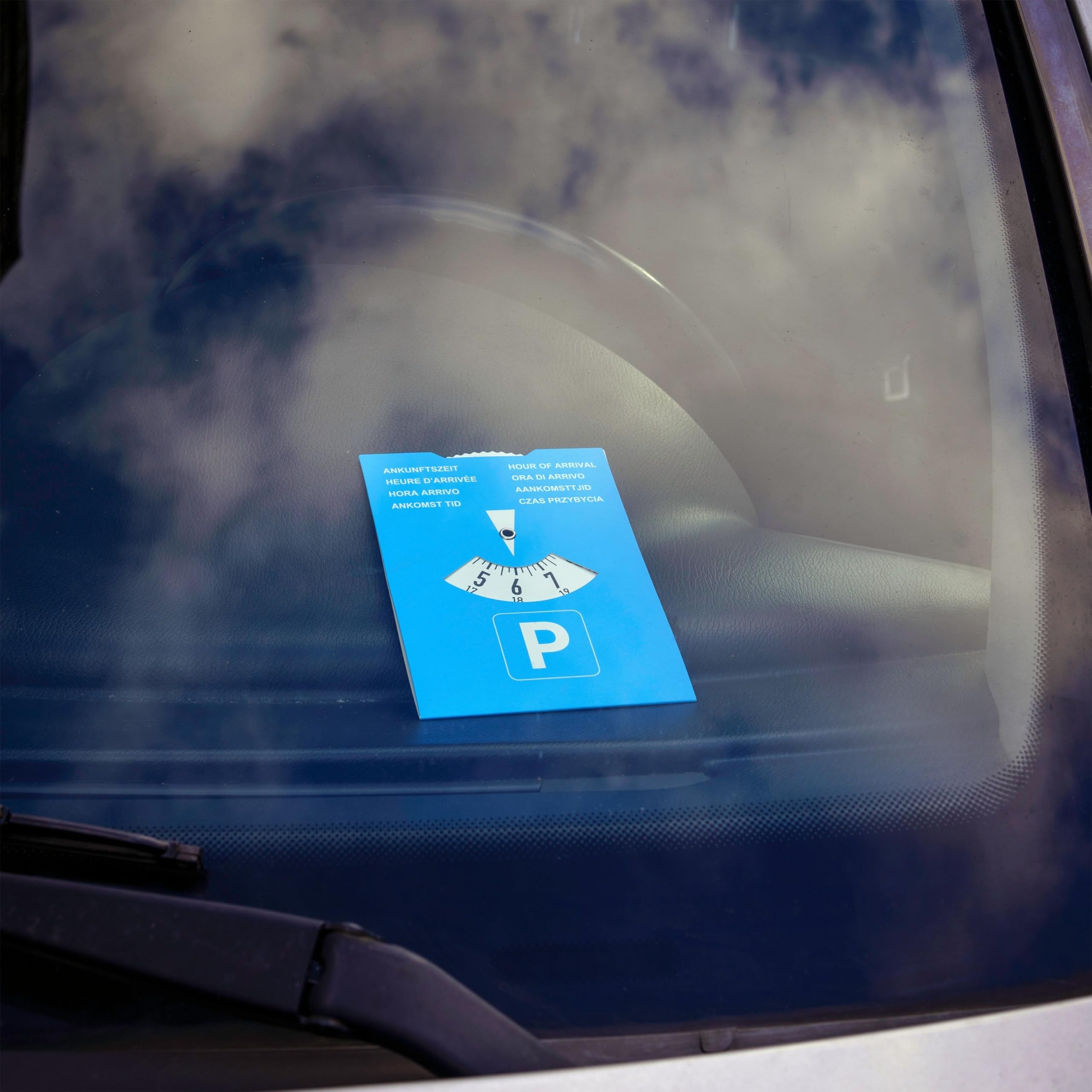 Disco de aparcamiento, 2 piezas, en azul, de papel, ajustable por las dos caras, parquímetro con ocho idiomas, para coche, camión, autocaravana, Parking Disc Blue, discos de aparcamiento