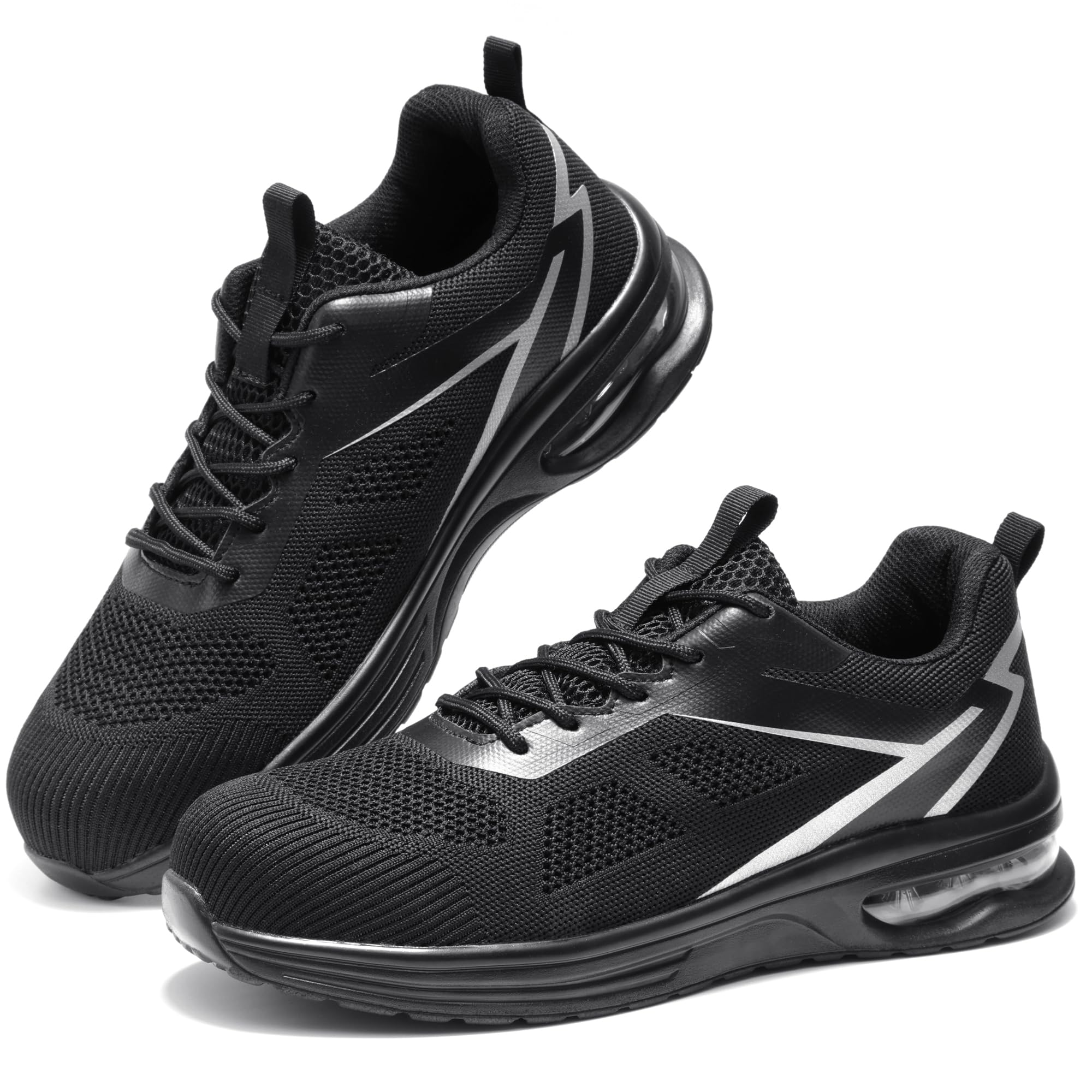 Furuian Composite Toe Shoes for Men Lightweight Safety Work Shoes Breathable Composite Toe Sneakers for Men Comfortable Indestructible Safety Work Sneakers