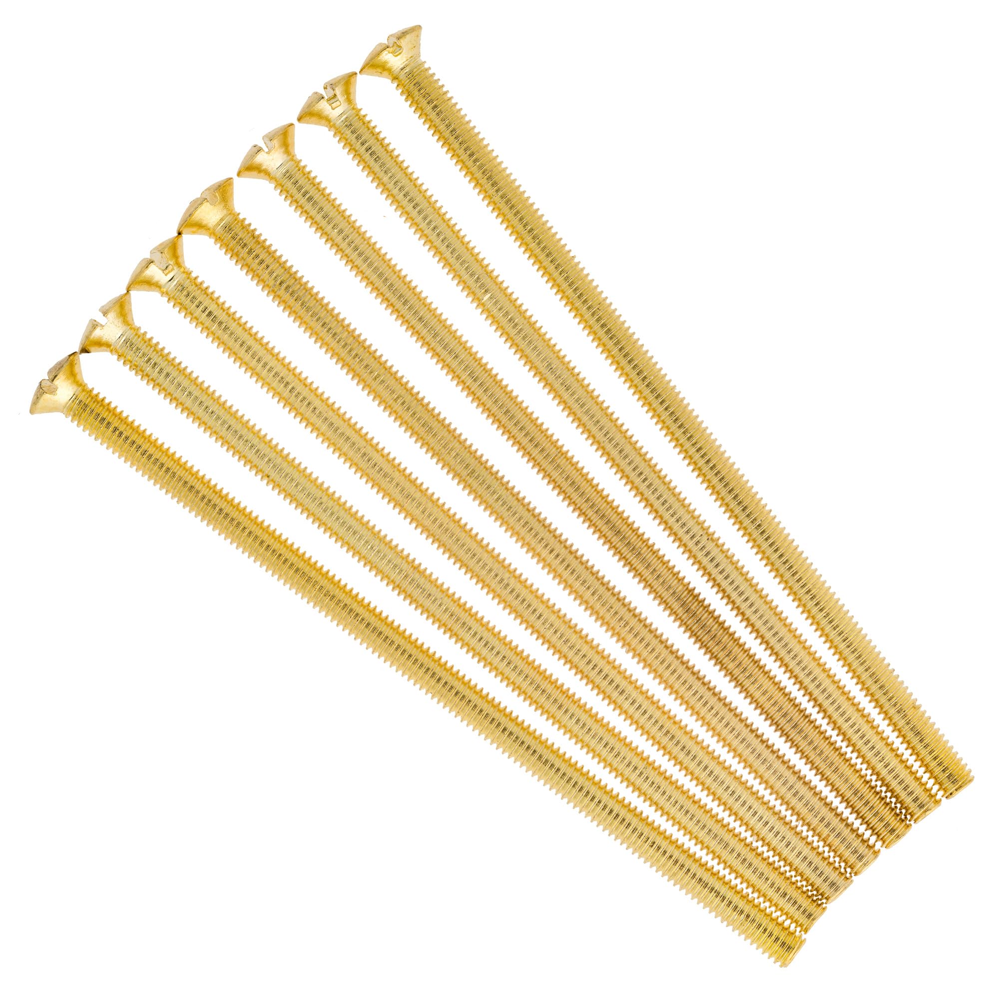 Evoges M3.5 x 75mm Long Raised Countersunk Slotted Head Electrical Screws for Plugs Socket Switches, Pack of 10 (Brass Plated)
