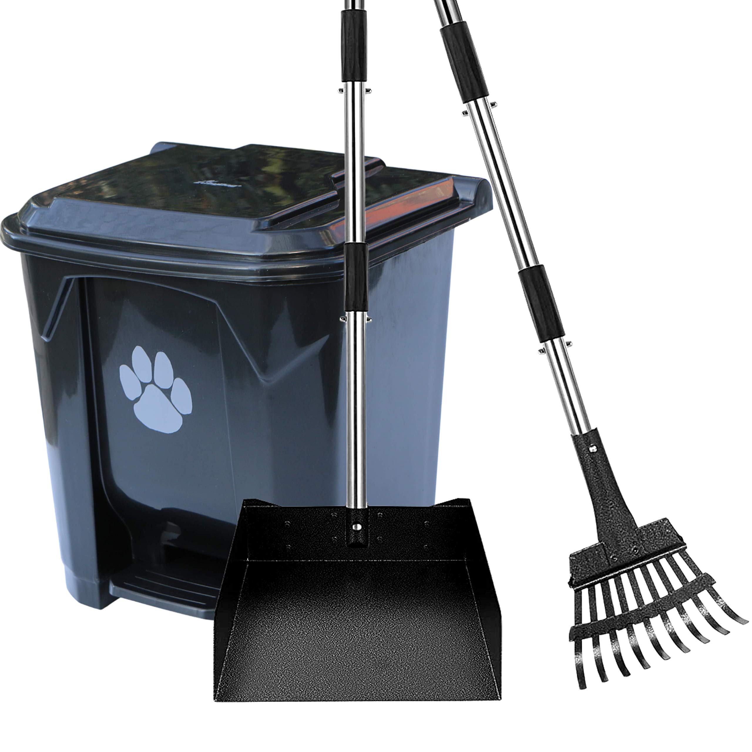 Buy ZubyDog Pooper Scooper with T Can Long Handle, Tray/Rake Design