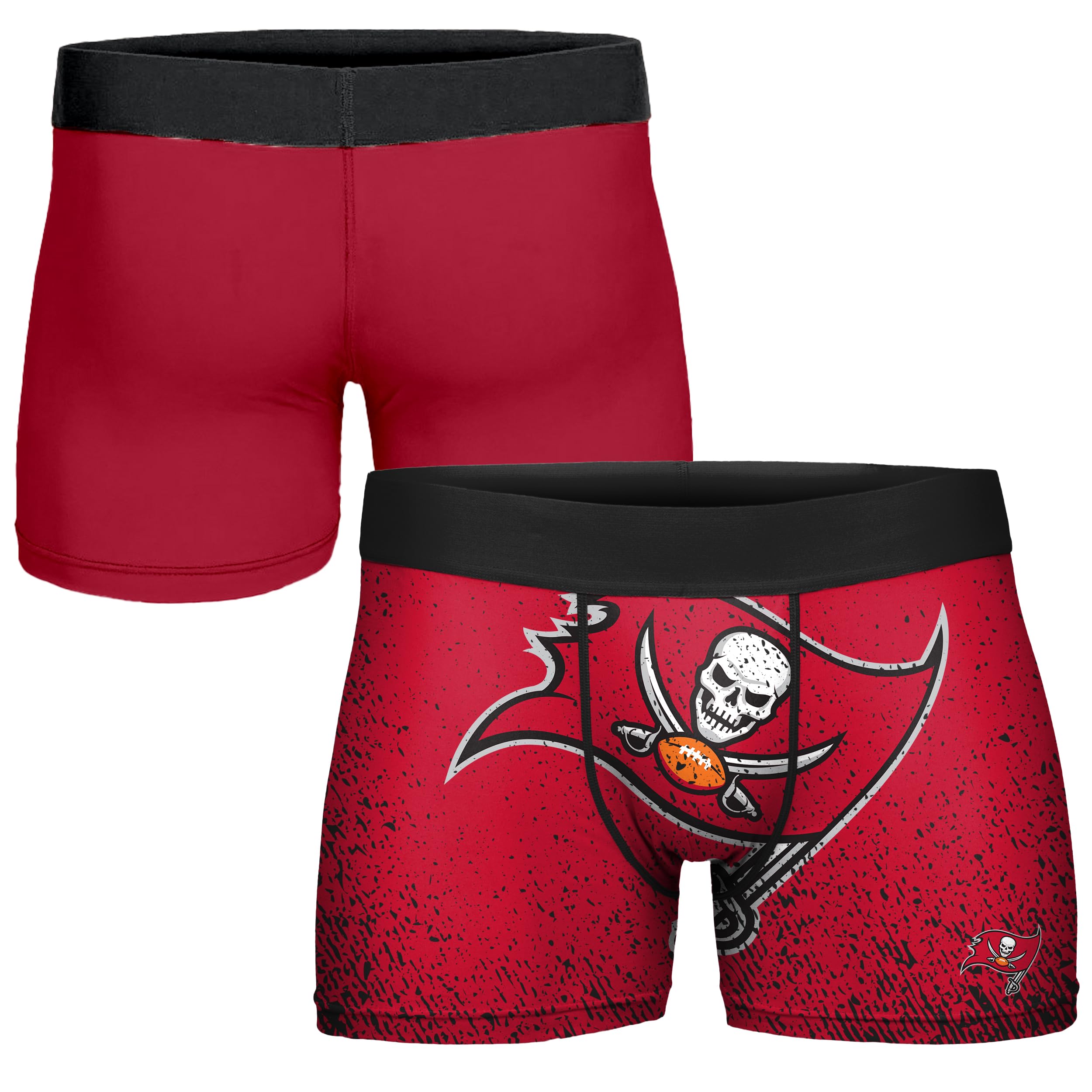 FOCO NFL Men's Officially Licensed Team Color Primary Logo Football Fan Essential Boxer Briefs Underwear - Tampa Bay Buccaneers - X-Large