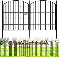 Bilibompa 15-Panel No Dig Garden Fence with Gate - 32" Tall Rustproof Dog Barrier, 35.4 ft Outdoor Yard Patio Border