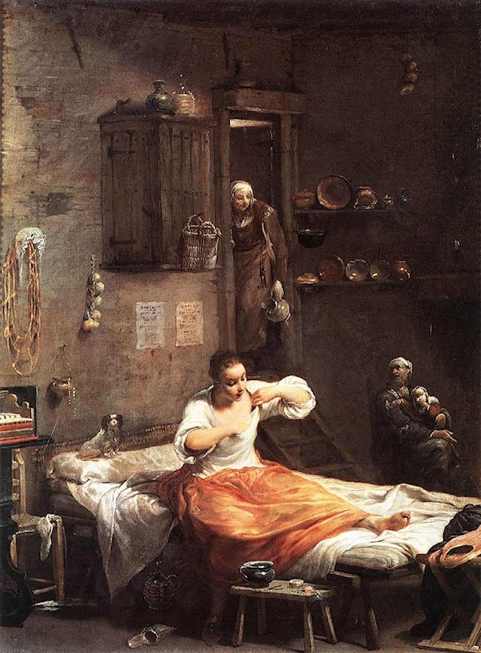 Affiche Chercheur de puces Giuseppe Maria Crespi tableau décoration 60x90