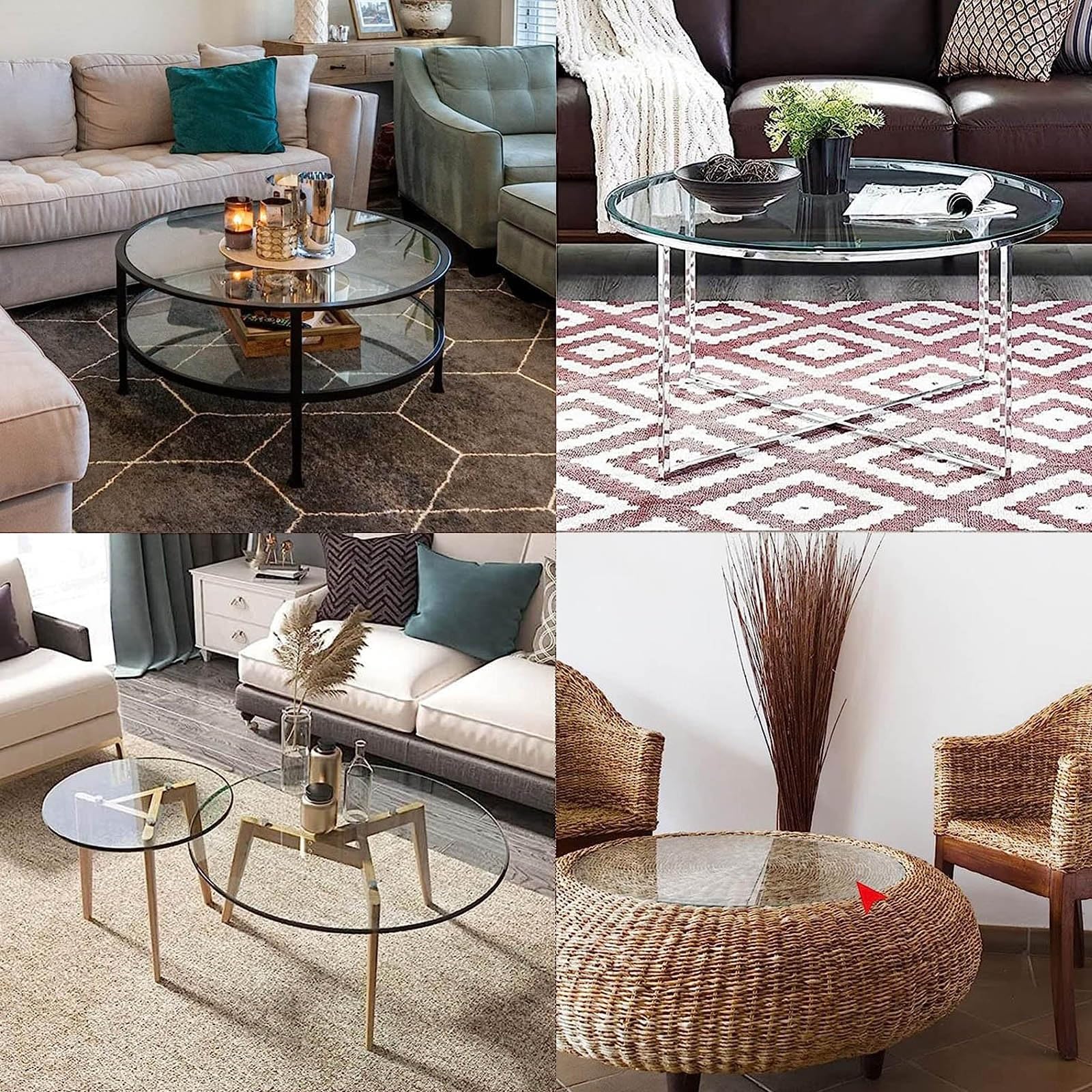 Blat stołu ze szkła hartowanego, okrągły, przezroczysty, 70 cm, okrągły talerz do jadalni i stolików kawowych, solidna, odporna na zużycie konstrukcja, idealna do restauracji i domów