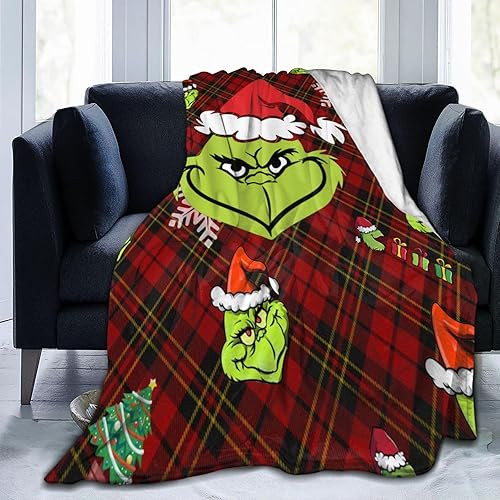 Miniatura 6 de Mantas y mantas de Navidad de dibujos animados, mantas y mantas súper suaves de monstruo verde, manta de otoño para entrenador, manta de cama de