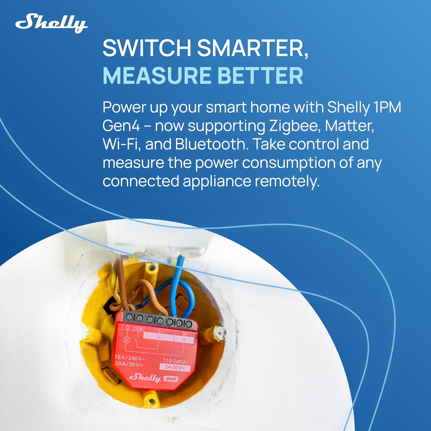 Shelly 1PM Gen4, Smart Relay Switch, Power Metering, 1-Channel 16A, 2 Pack 3 81HjHJD4FmL. SL1500