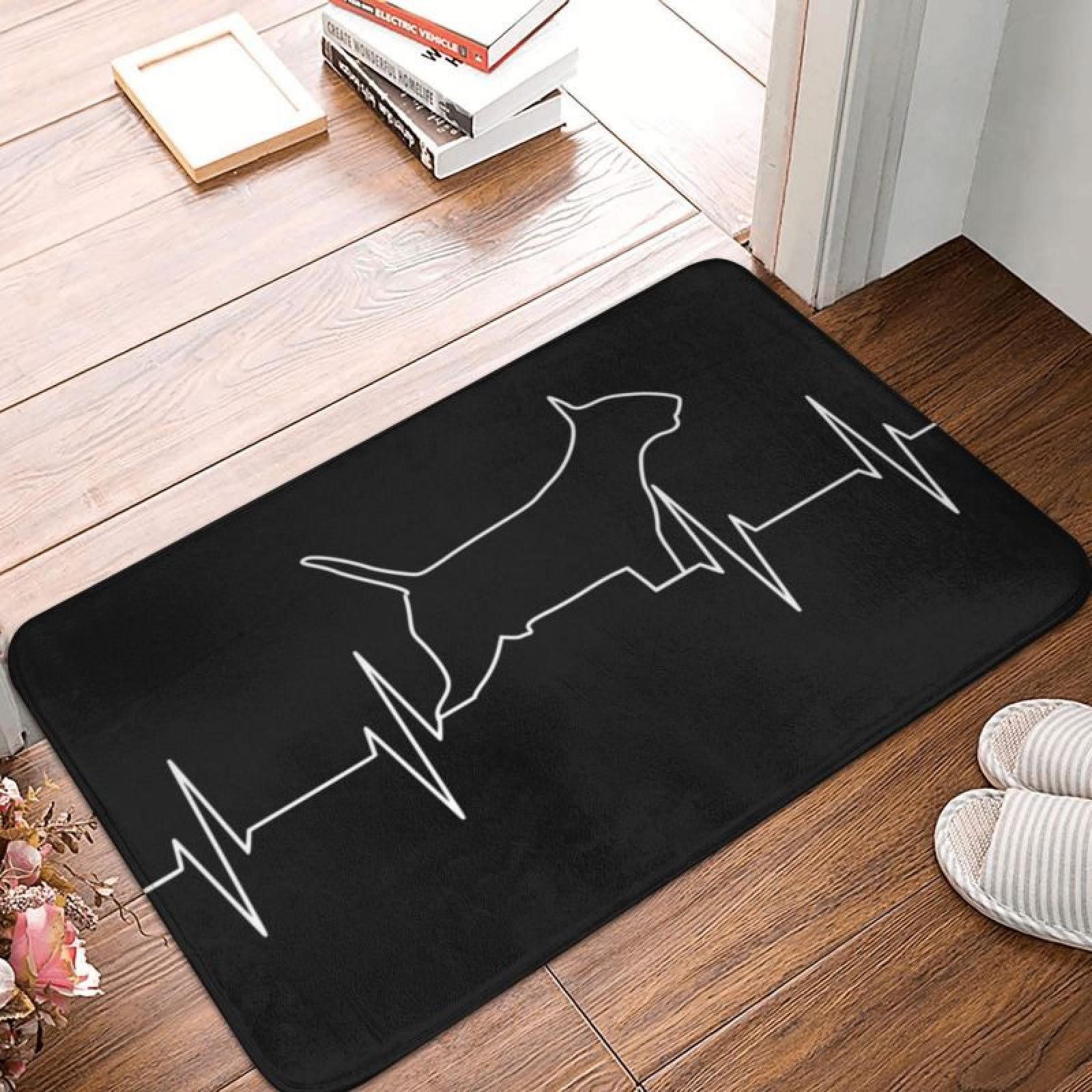 Paillasson Bull Terrier Heartline tapis de porte antidérapant et absorbant pour la cuisine