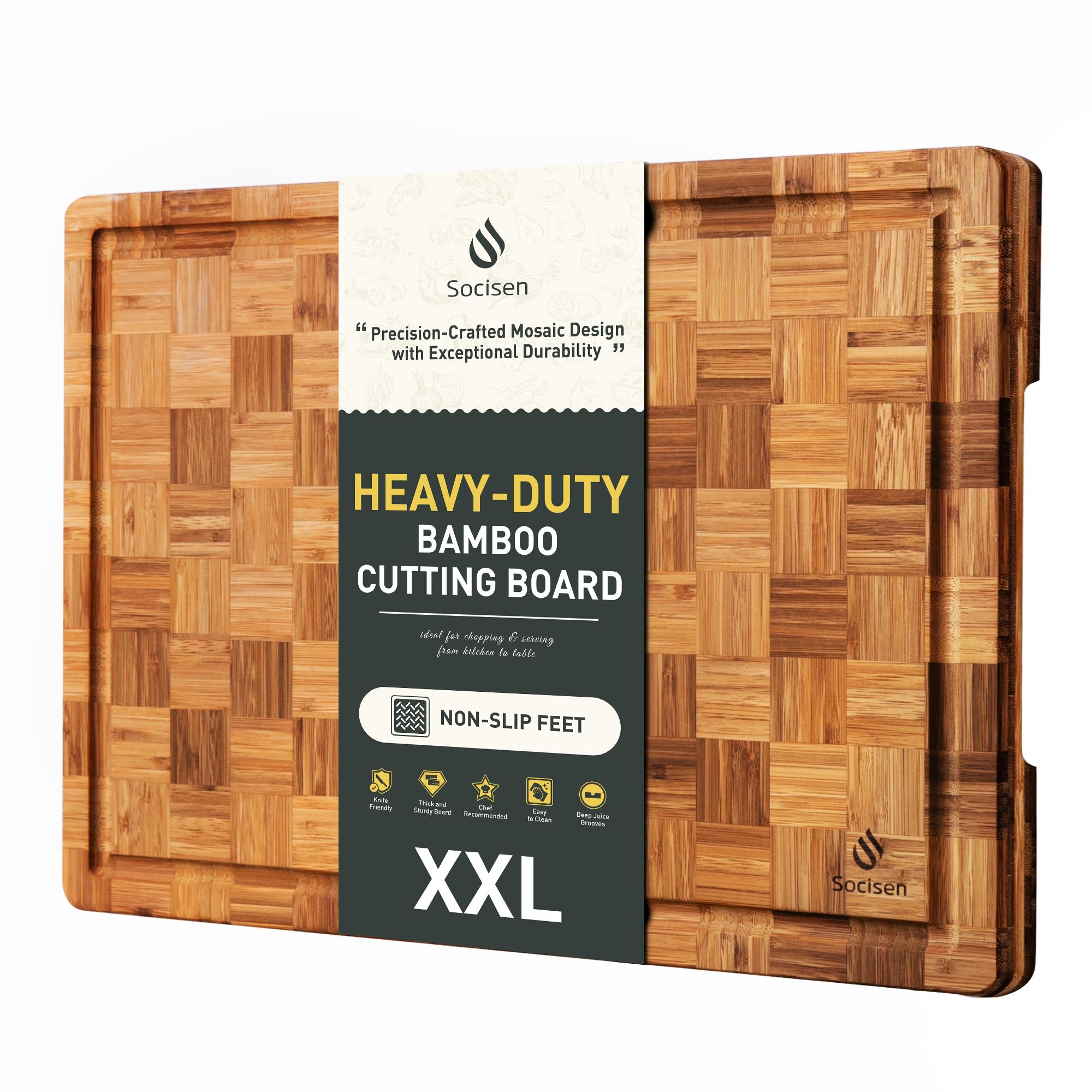 Socisen Extra Large Bamboo Cutting Board