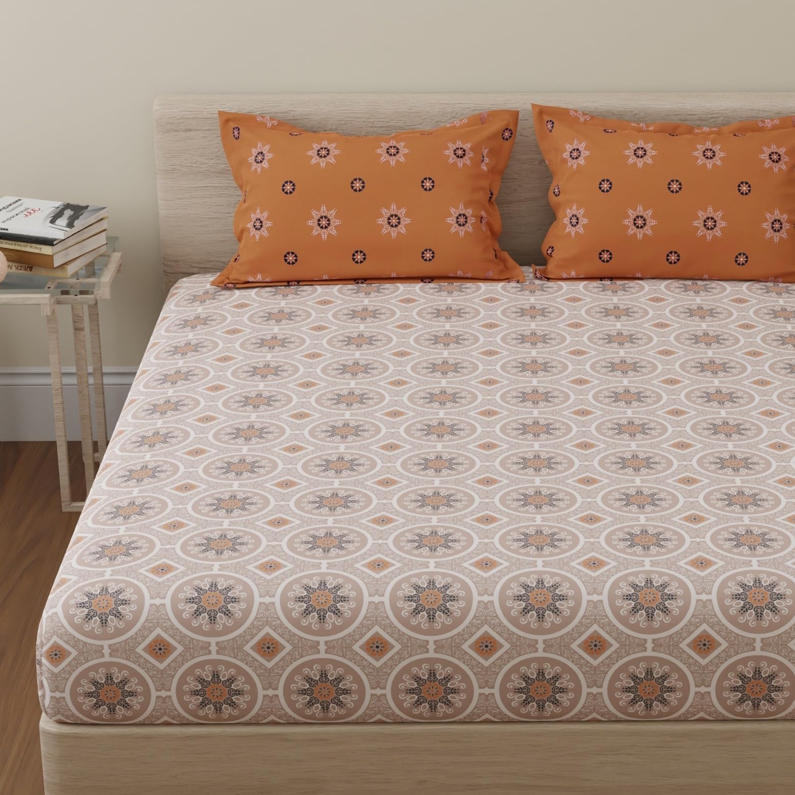 HUESLAND Mandala Bedsheets - Queen Size Cotton -18
