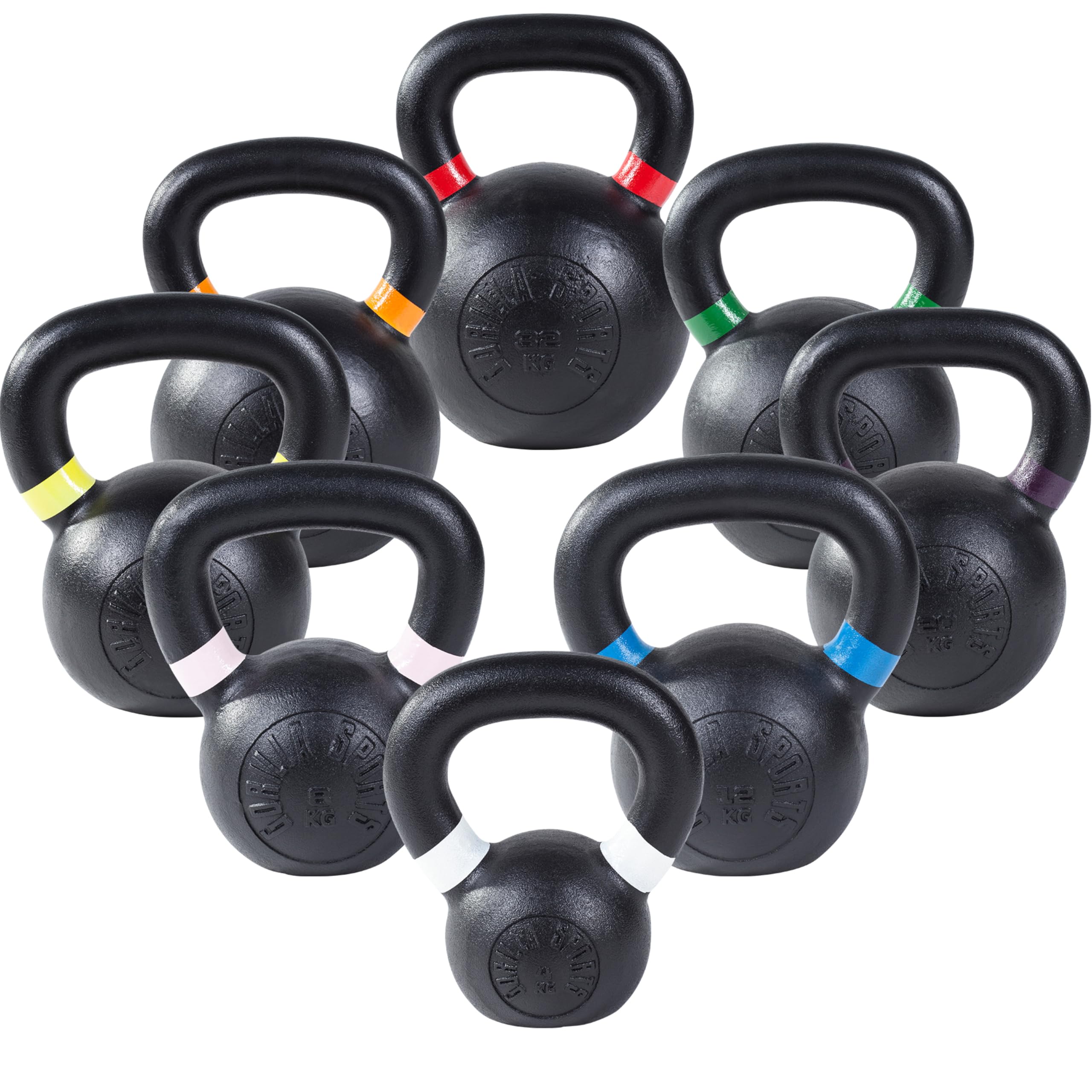Trym Kettlebell 4-32 Kg - Pulverbeschichtet, Farbige Gewichtsmarkierung