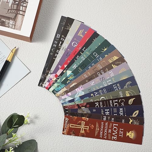 Miniatura 5 de 60 marcadores de versículos bíblicos con crucifijo de escrituras cristianas, marcador de libros de oración religiosa, marcadores de citas
