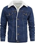 Men's Denim Jacket Vintage-Inspired Jean Jacket with Multiple Pockets - Cotton Blend, Machine Washable