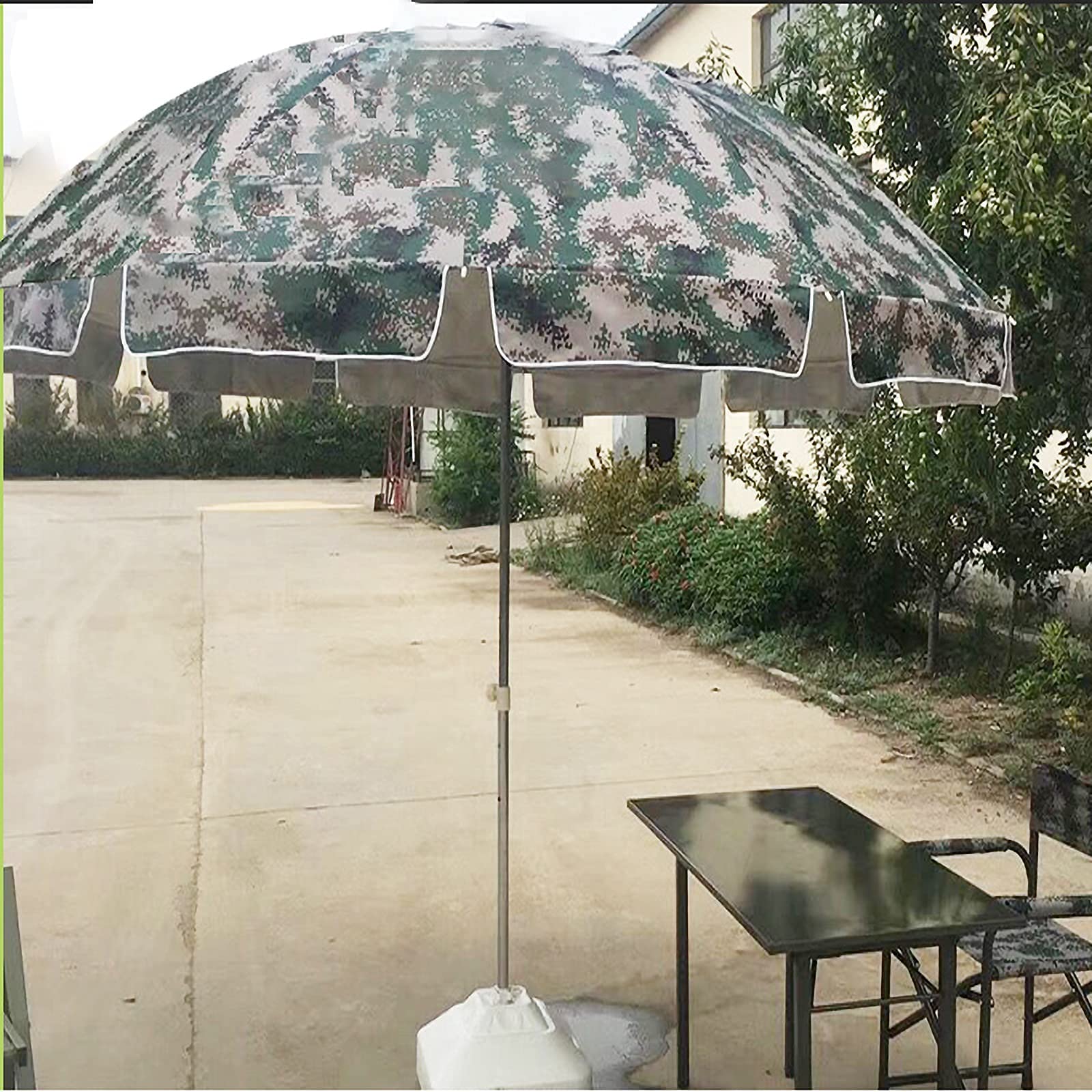 Parasol kamuflażowy, odporny na deszcz i słońce parasol zewnętrzny, okrągłe parasole z regulacją wysokości, do ogrodu, na stoisko, na obóz szkoleniowy, z podstawą dobra