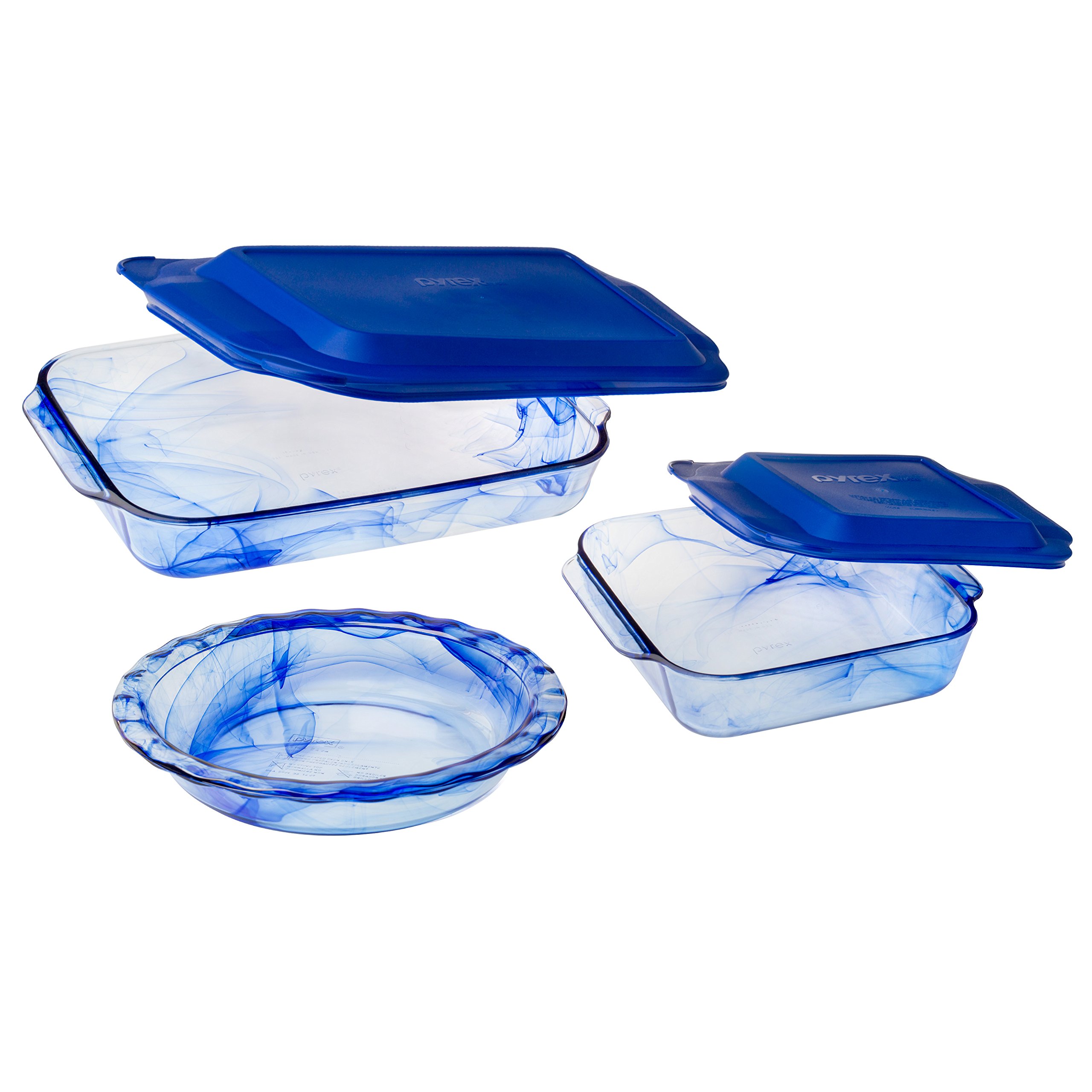 Pyrex 1127972 Piece Watercolor Collection Bakeware Set Blue