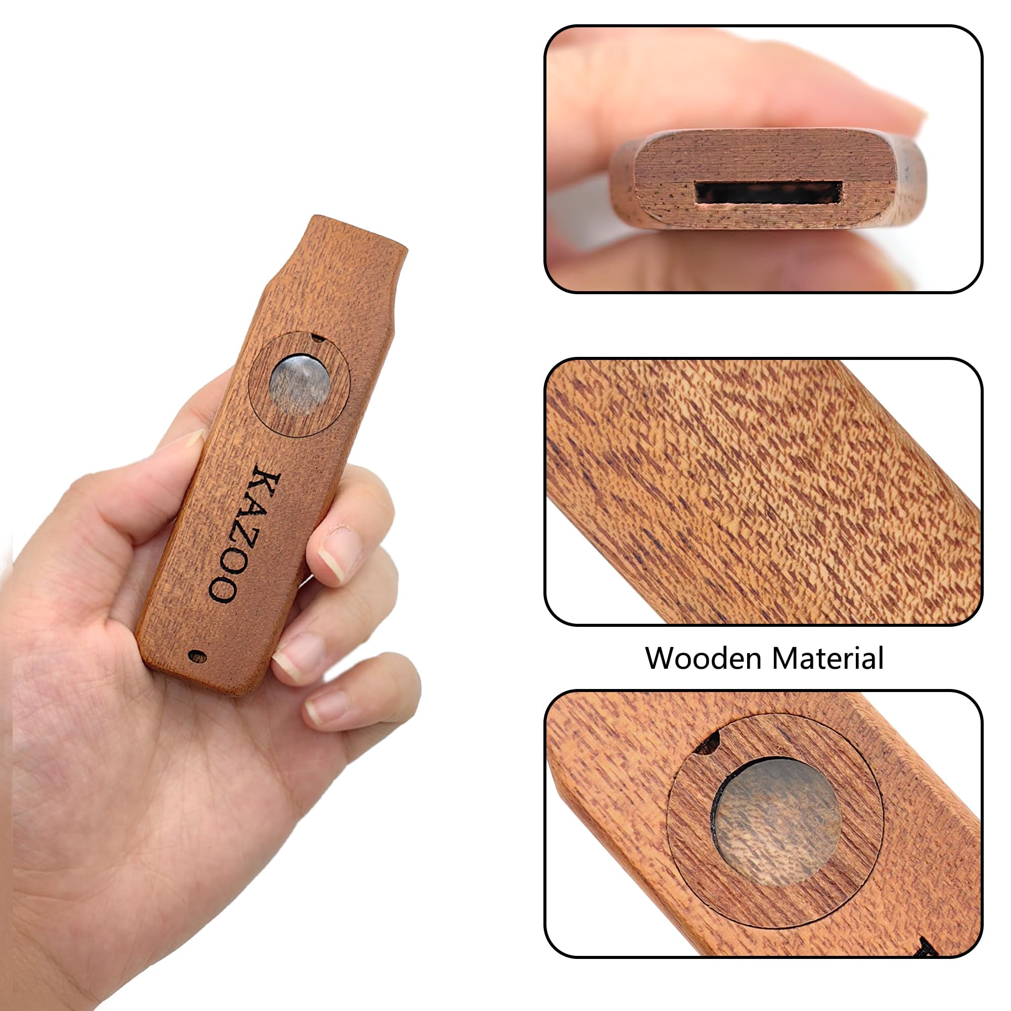 Musiin professional wooden kazoo guitar accompaniment instrument beginner instrument enthusiasts neck hanging kazoo - Image 2