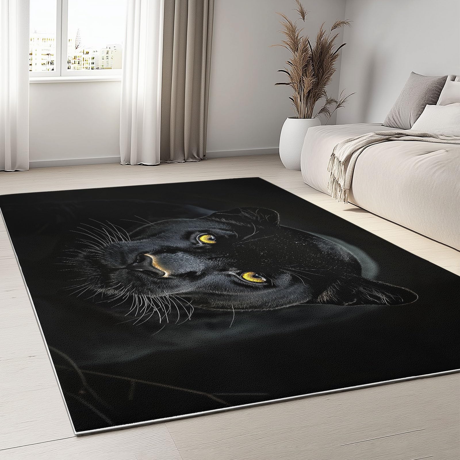 Tapis enfant antidérapant poil court résistant motif léopard