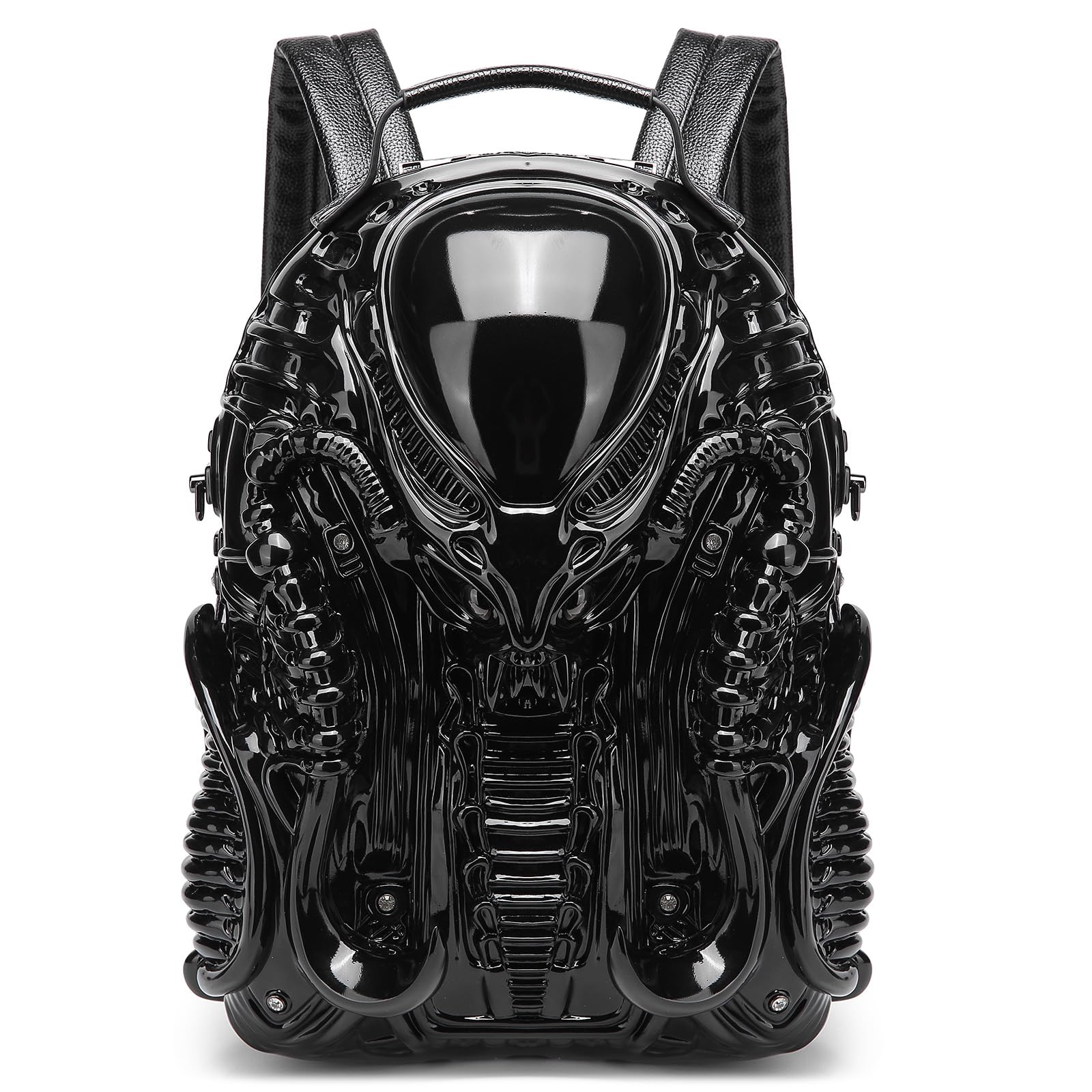 Lyuxhetaokdiq Men and Women PVC 3D Xenomorph Shaped Purse Alien Backpack