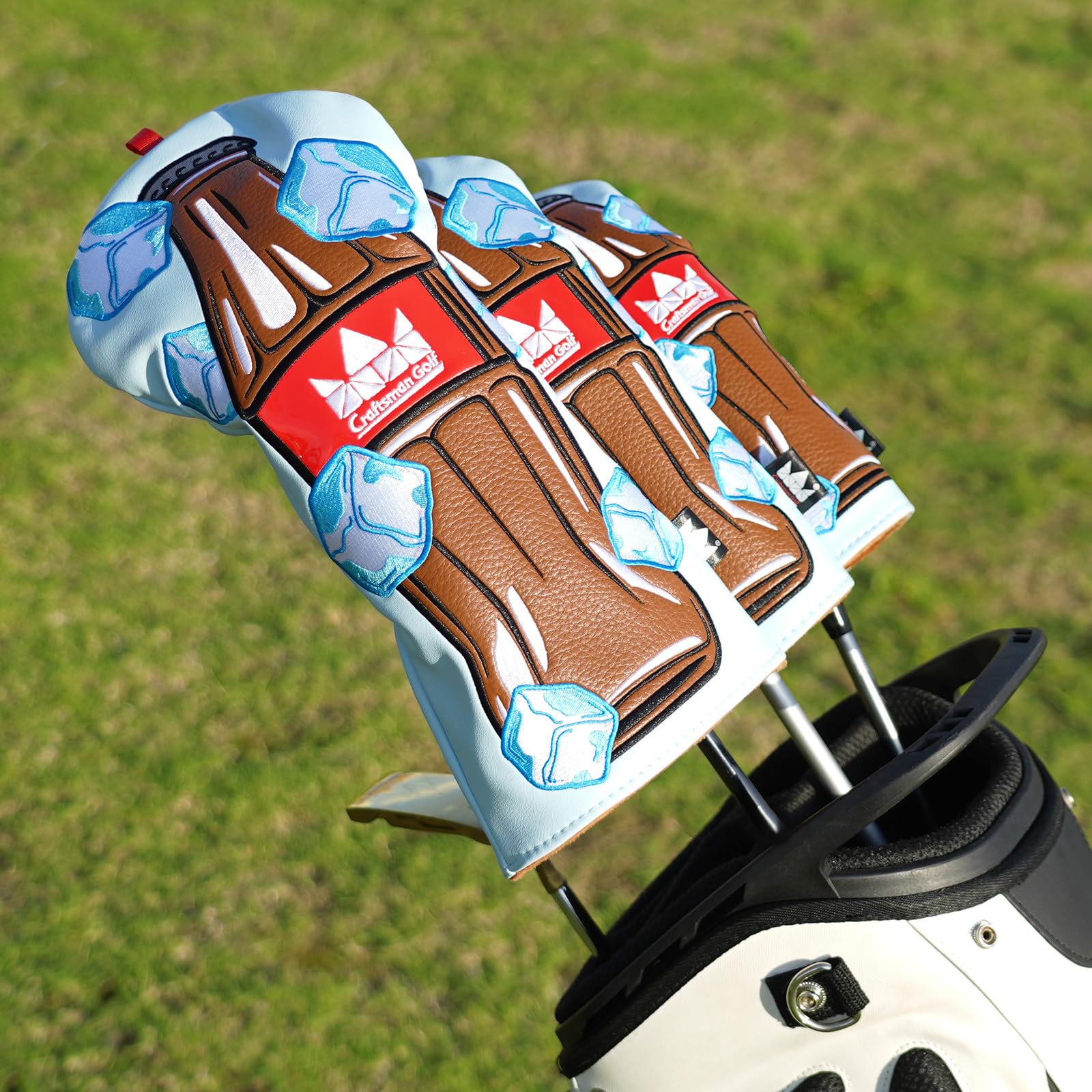 Bottle Ice Cube Blue Golf Club Cover