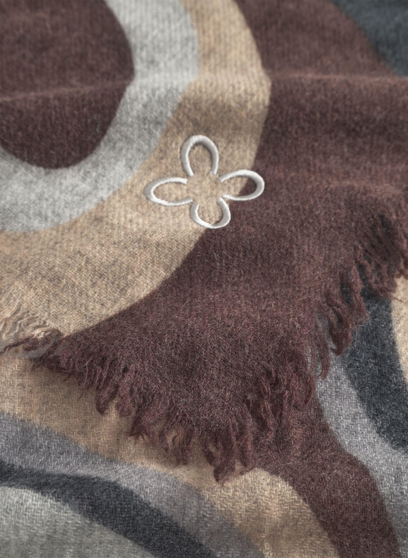 CODELLO Schal aus Woll-Kaschmir-Mischung mit Bubble-Print Farbe grau