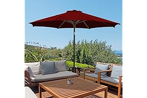 wikiwiki 9 FT Patio Umbrellas Outdoor Market Umbrellas with Push Button Tilt...
