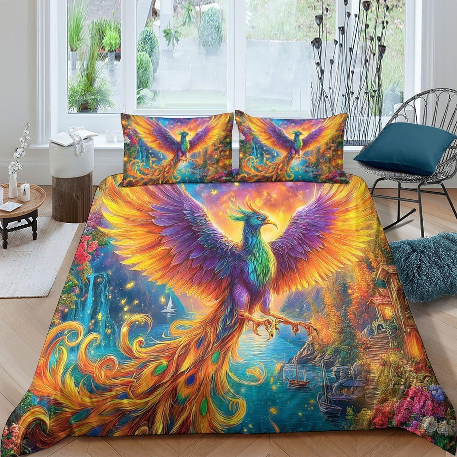 Housse de couette Phénix pour lit enfant et adolescent grand format 260x220