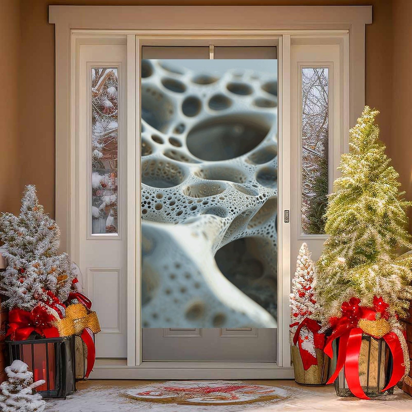 NONHAI Image with Holes Door Cover Decoration Welcome Door Banner Porch Sign Photo Background DoorCurtains for Doorway Privacy Window Curtain Porch Cover Indoor Outdoor Decor 70.9x35.4in