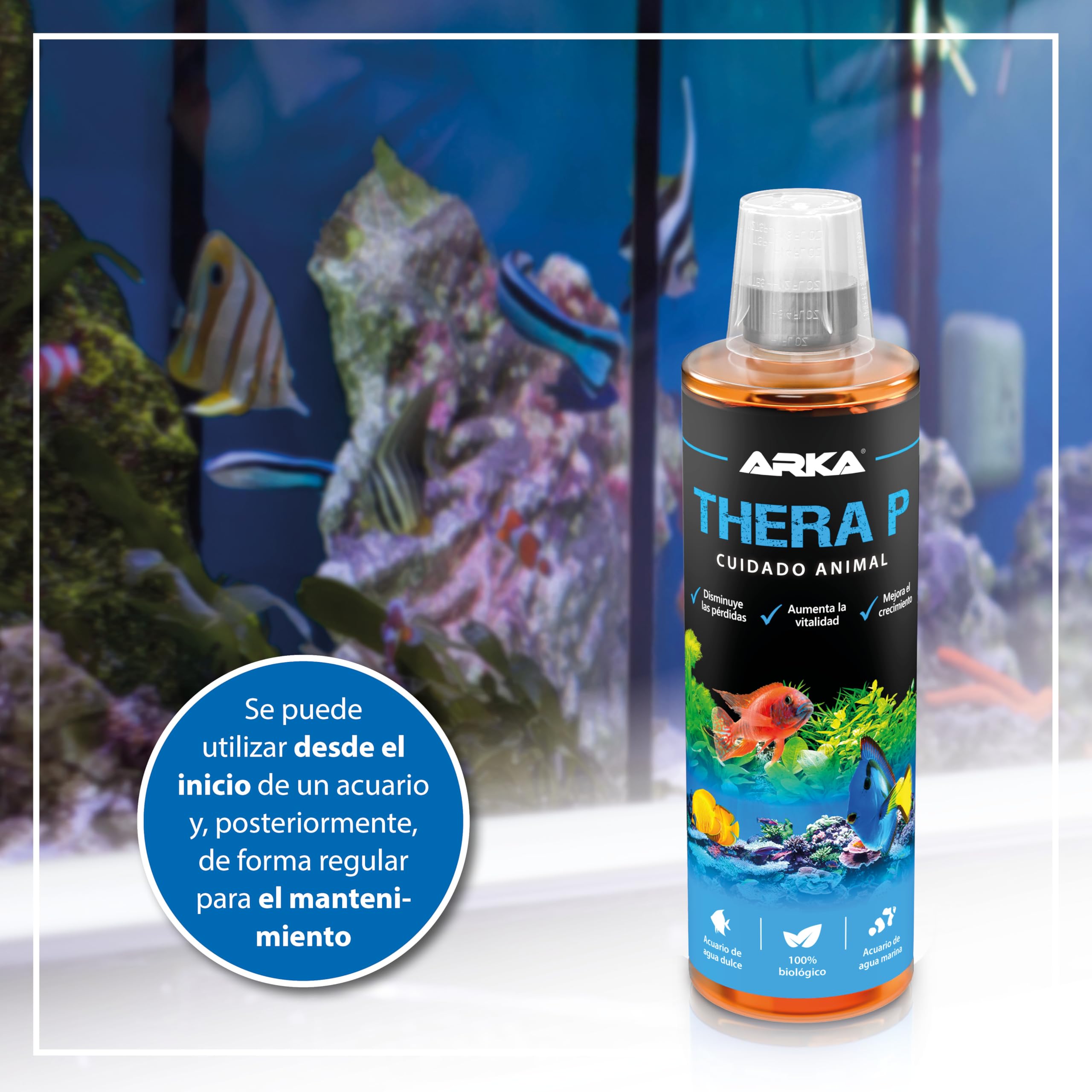 MICROBE-LIFT TheraP – Bacterias de Limpieza para el Cuidado de Peces, previene Enfermedades, favorece el Crecimiento de los Animales, para Agua Dulce y Salada