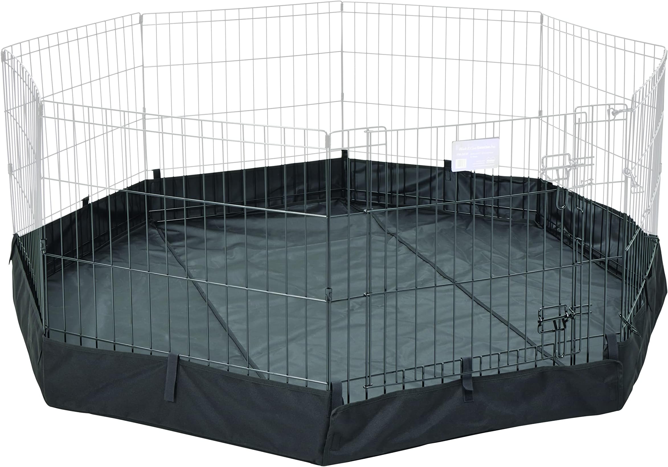 MidWest Homes for Pets Octagonal Canvas Base Cover Dog Exercise Pen, Fits All & New World Exercise Pens, Designed When Playpen is Set-Up in an Octogonal Configuration, Black