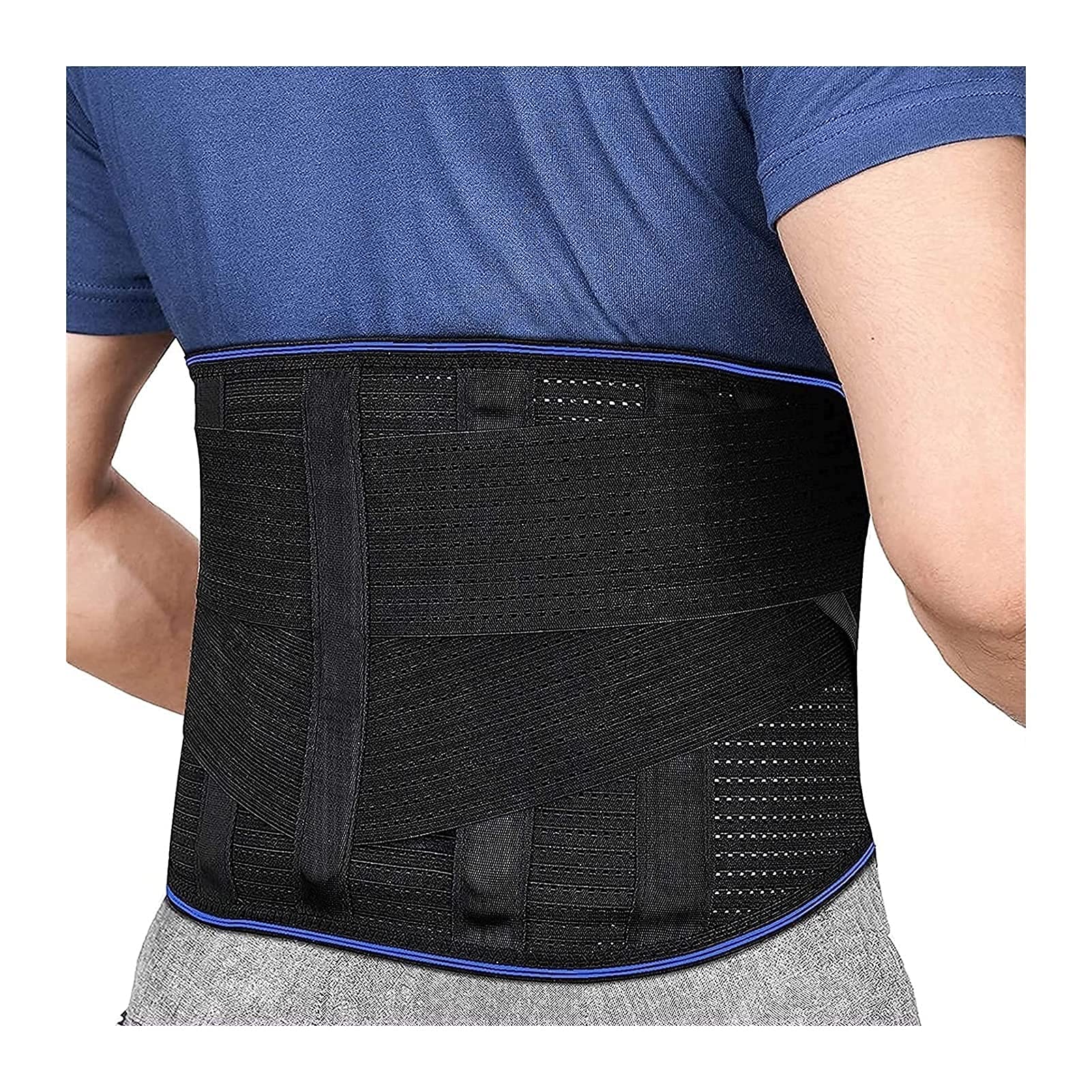 Tirantes para la Espalda Soporte Lumbar Inferior para Hombres y Mujeres, cinturón de Soporte Ajustable para la Espalda con Almohadilla Lumbar de Malla Transpirable para aliviar el Dolor ()
