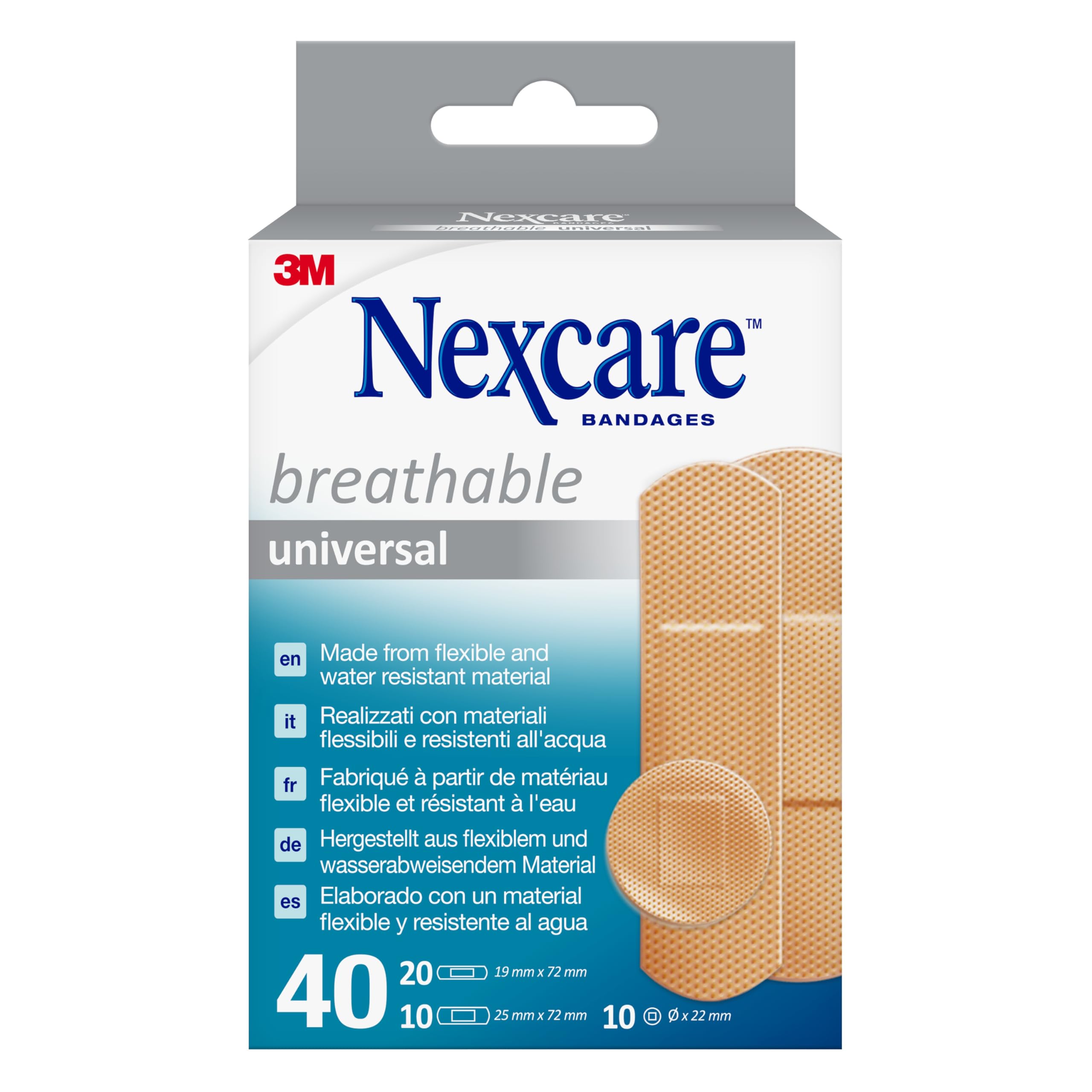 Nexcare Cerotti Universal Breathable, Assortiti, confezione da 40 pezzi