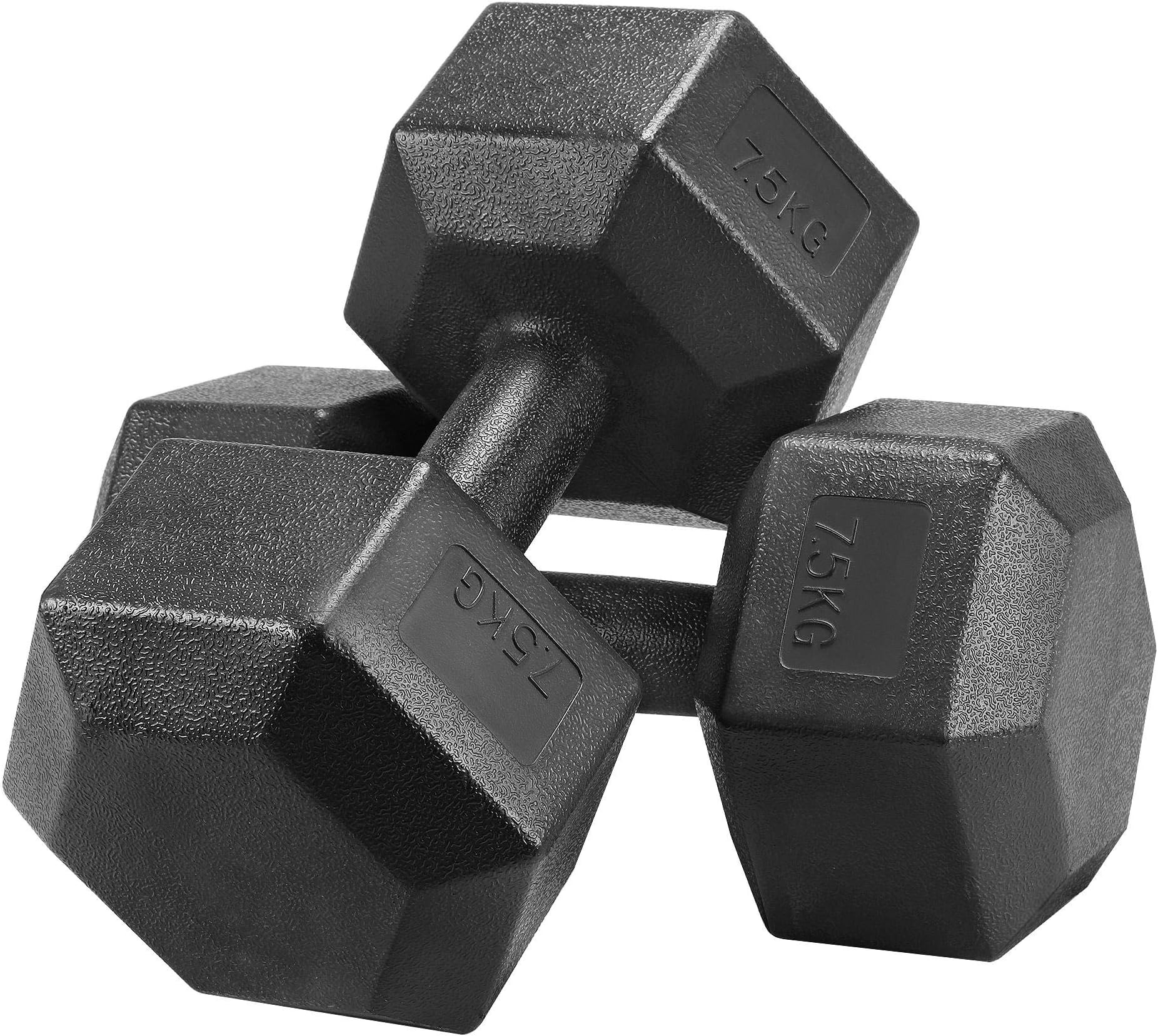 Yaheetech 2x4kg/2x5kg/2x6kg/2x7.5kg/2x8kg/2x10kg (Sold in Pair) Dumbbells Set Arm Hand Weight Dumbbell Hexagon Dumbbell for Strength Training Home Workout Aerobic