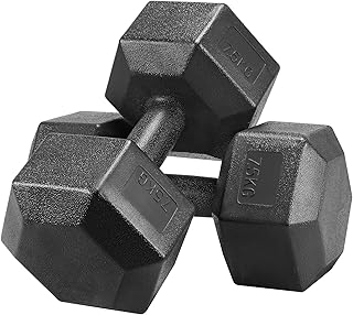 Yaheetech 2x4kg/2x5kg/2x6kg/2×7.5kg/2x8kg/2x10kg (Sold in Pair) Dumbbells Set Arm Hand Weight Dumbbell Hexagon Dumbbell fo…