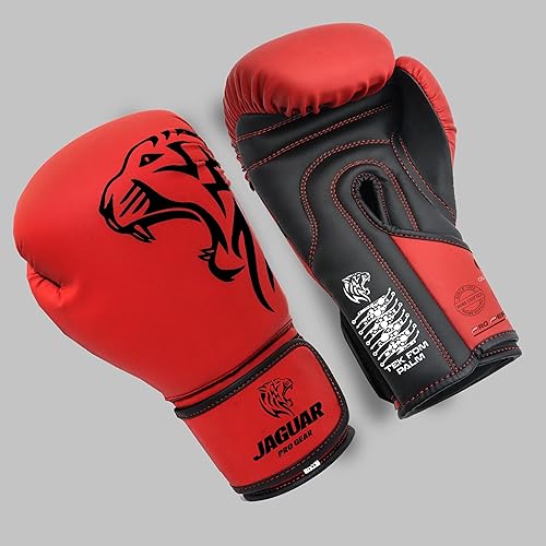 Miniatura 2 de Jaguar PRO Series - Guantes de boxeo para boxeo MMA Muay Thai Bag Workout - Entrenamiento y competencia Rojo -,Negro