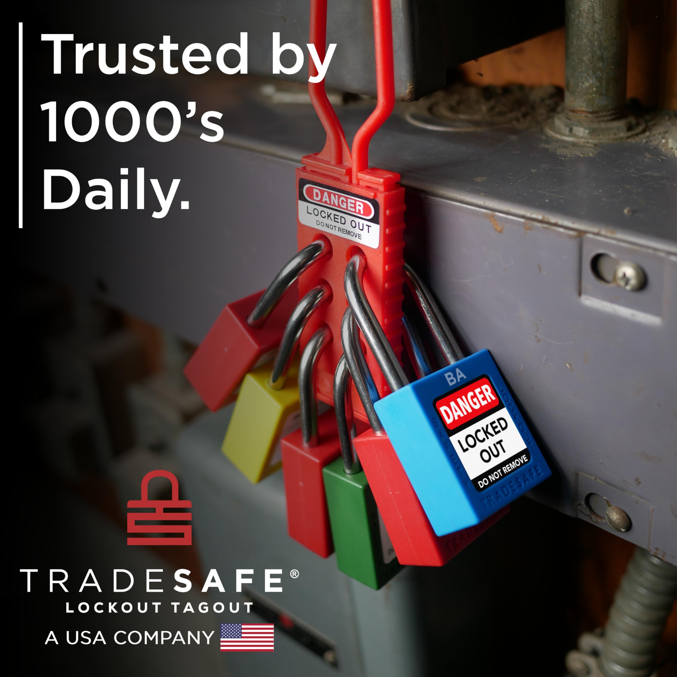 Juegos de Candados de Bloqueo y Etiqueta de TRADESAFE, 10 Candados de Seguridad Amarillos con Llaves Iguales para Agrupación Ilimitada, 2 Llaves por Candado, Candados Loto Compatibles con OSHA, para