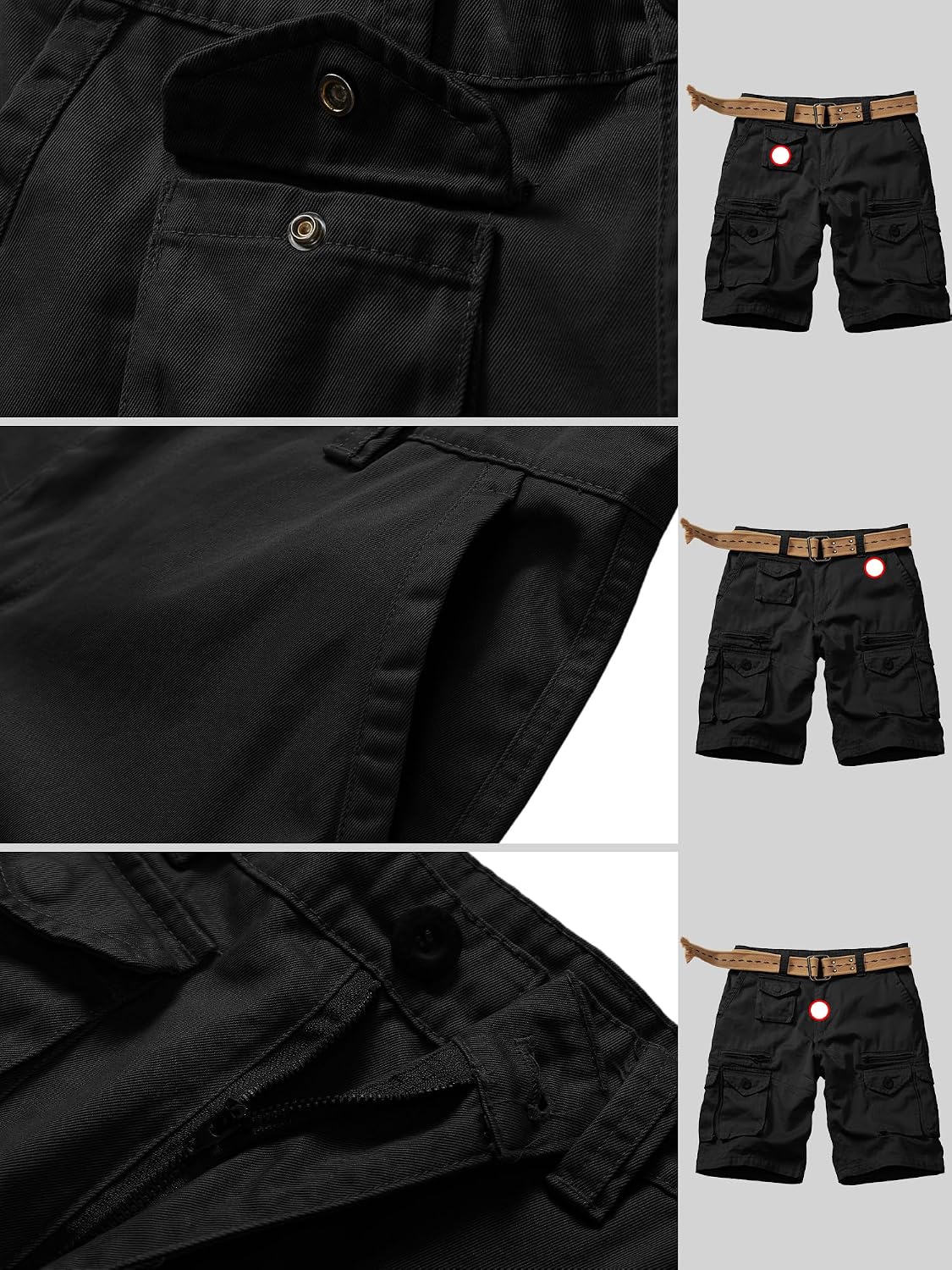 Cargo Shorts for Men Cotton Casual Wild Outdoor Work Shorts with Multi-Pockets