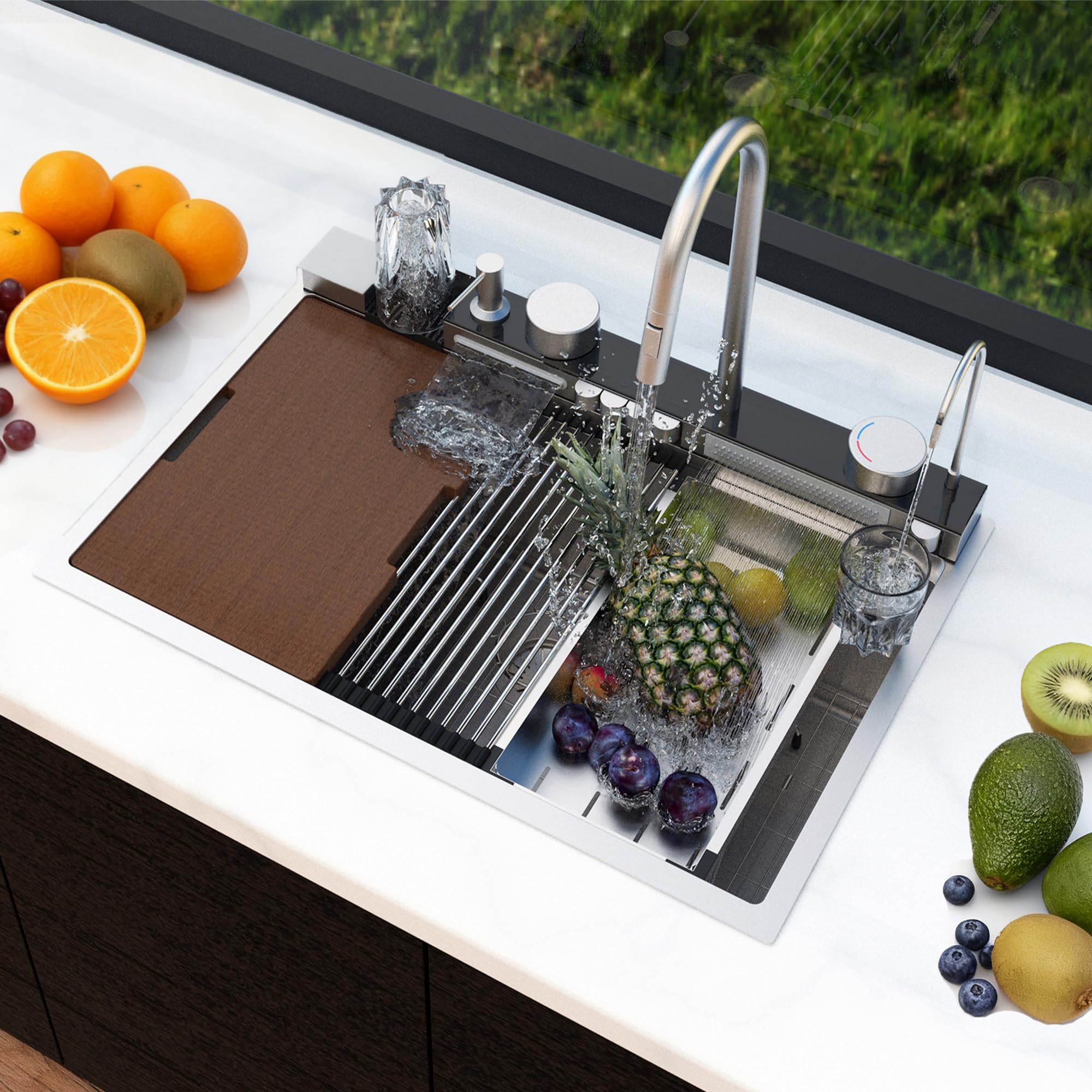 Voriva Smart Waterfall Drop In Kitchen Sink