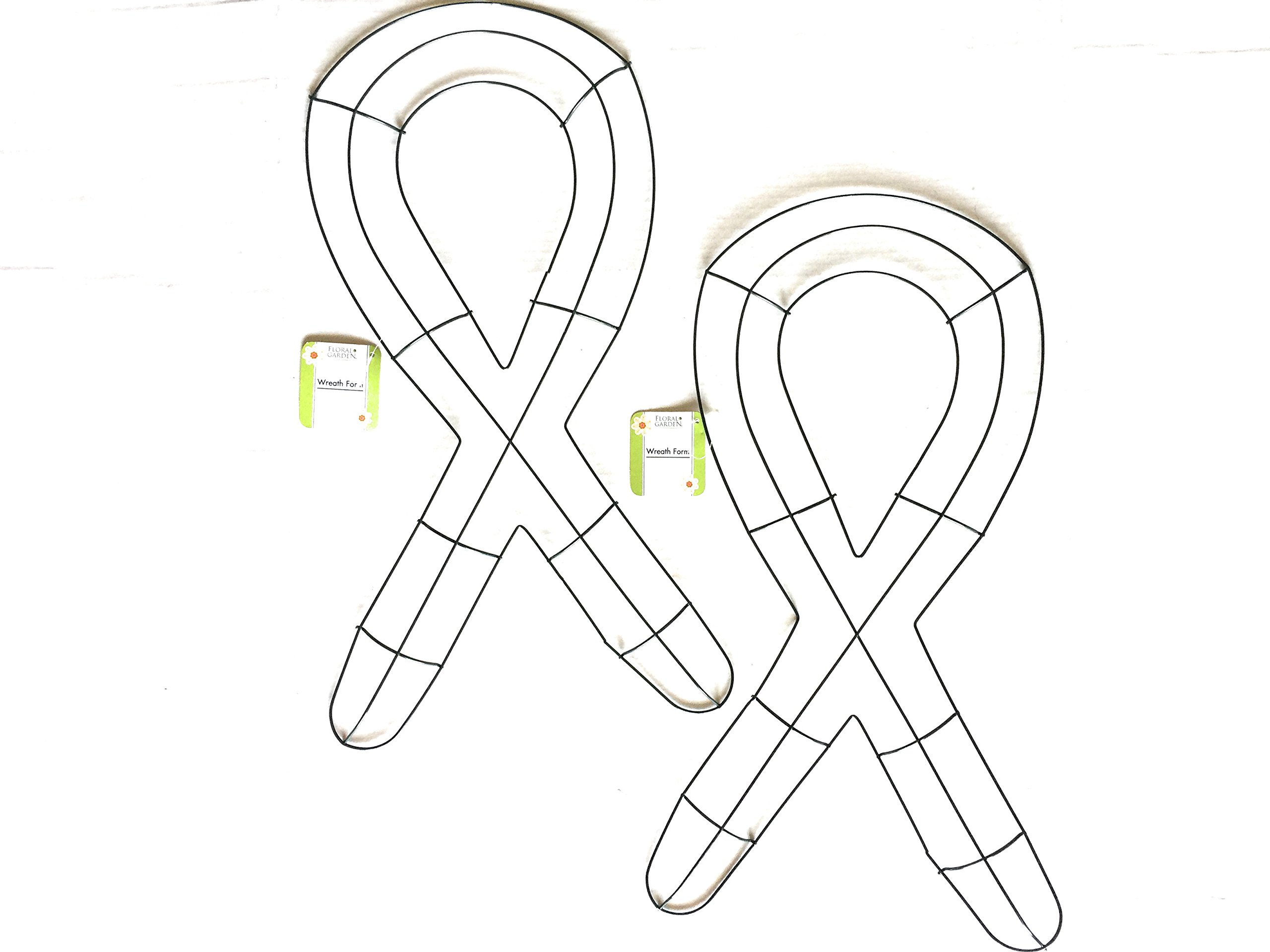 Floral Garden Ribbon Metal Wreath Form Set of 2