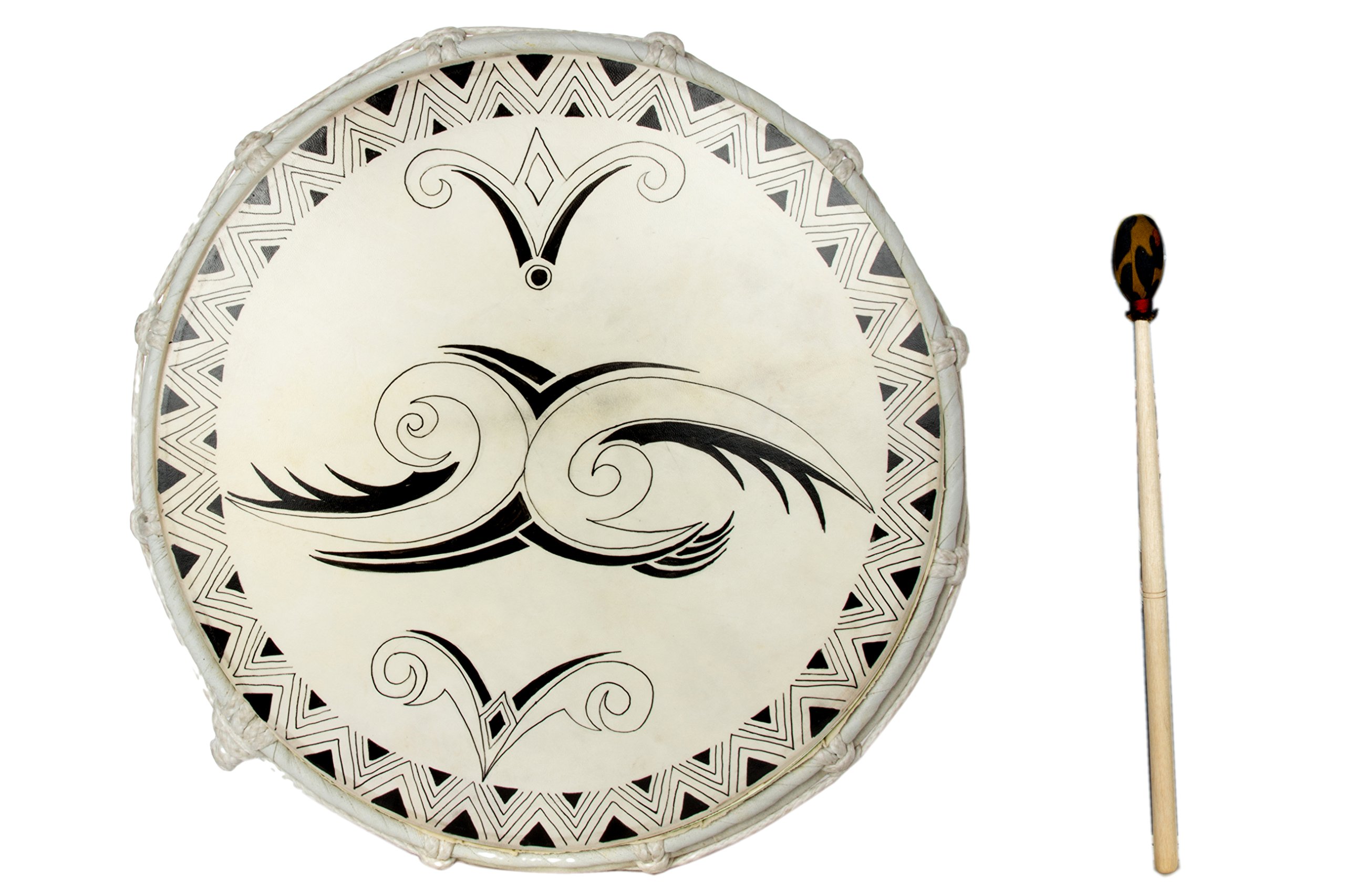 40cm Grosse Schamanentromme Trommel Flügel Tribal Rahmentrommel Bhodran Drum