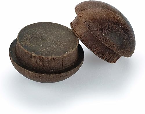 Tapones para agujeros de tornillo con botón de nogal de 1/2 pulgada, paquete de 12