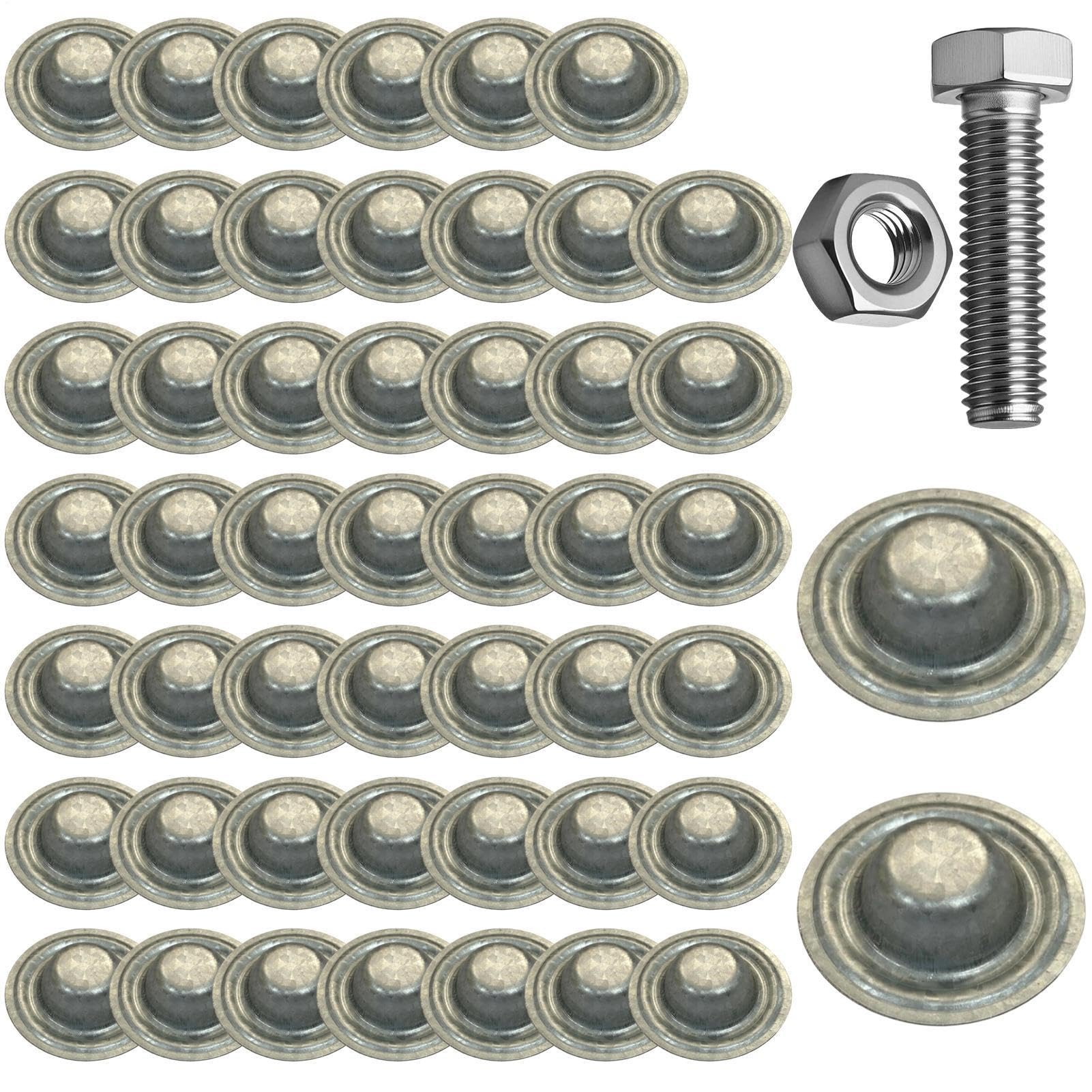 Tapas de metal para tornillos de techo (50 uds) para proteger cobertizos y casas