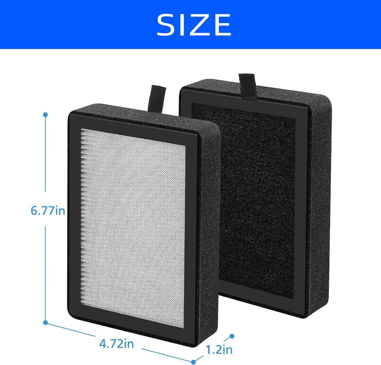 4 Pack LV-H128 Replacement Filter Compatible with LEVOIT LV-H128 / PUURVSAS (HM669A) / ROVACS (RV60) Air Purifier, 3-in-1 Replace Part #LV-H128-RF