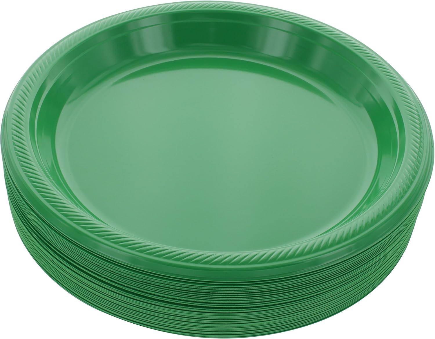 Amcrate Plastic Plate, 10.4 inches, Disposable, Green, Set