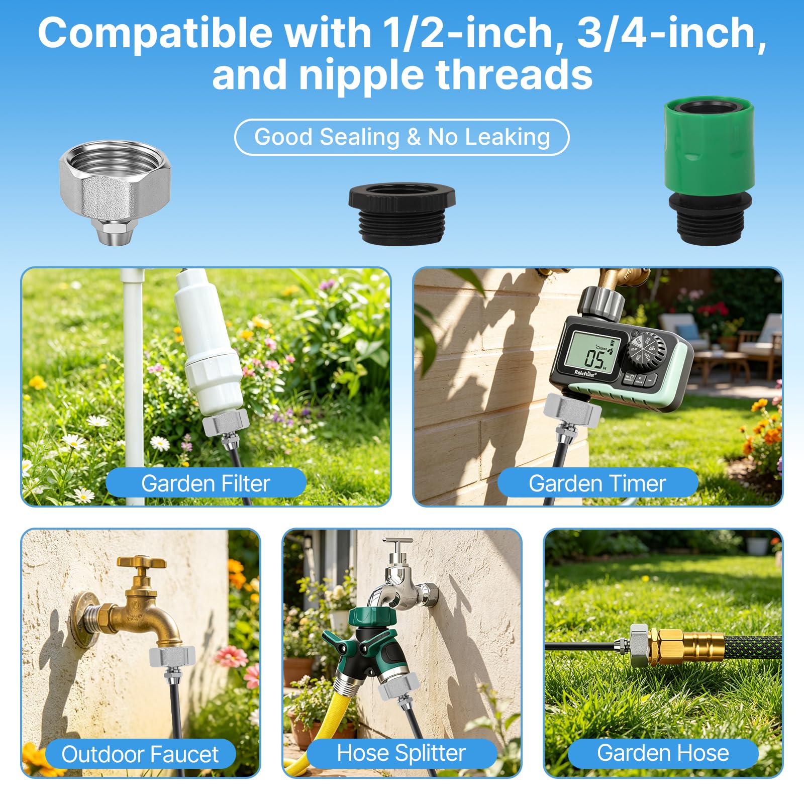 Brumisateur Terrasse,Kit Brumisateur Exterieur,18M Tuyau 25 Buses de Brume avec Joint en T Adaptateur 3/4",Kit d’Irrigation Système Brumisateurs eau Exterieur Terrasse Parasol Pergola Jardin Piscineb